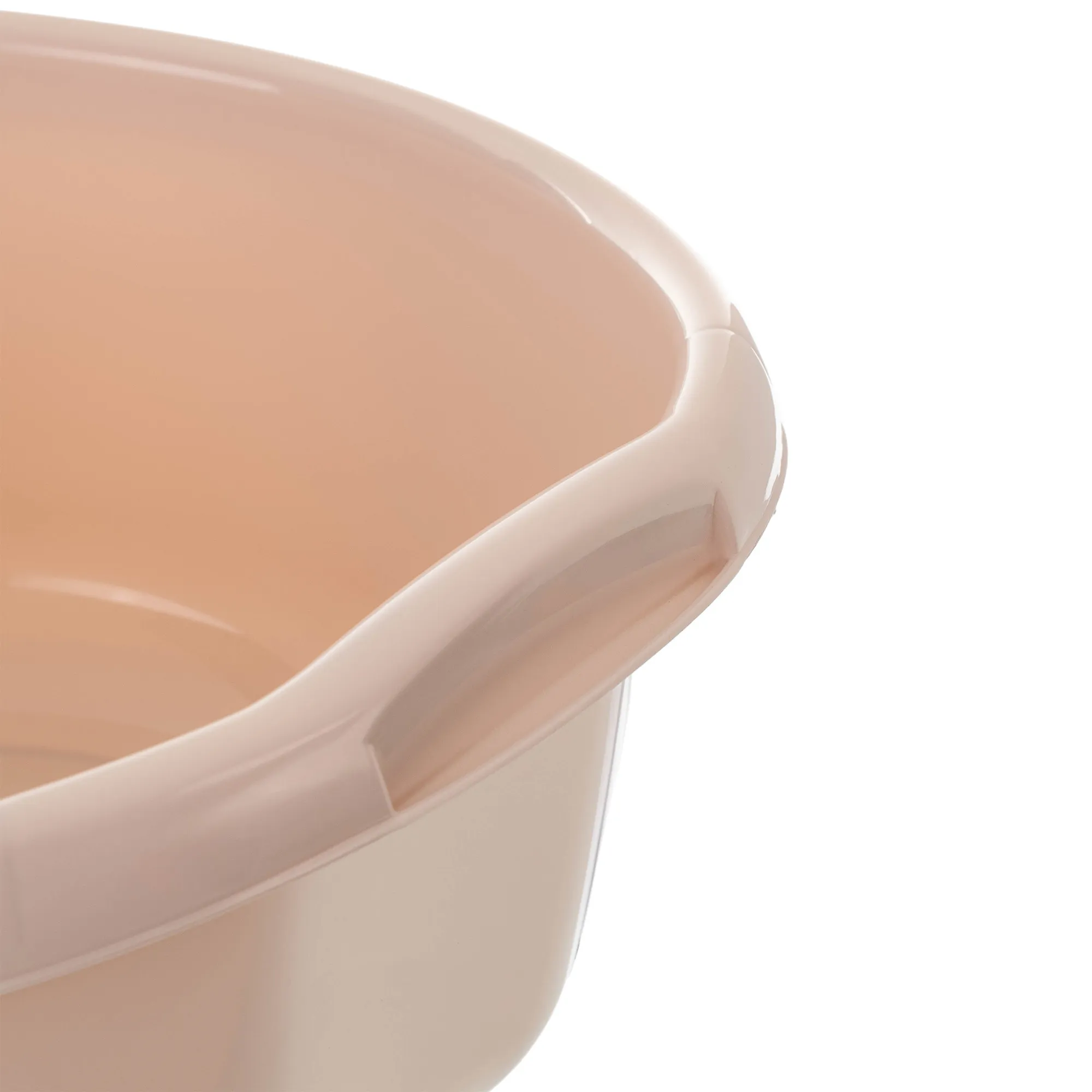 Plastikinis praustuvas su rankenomis Treix 10L, šviesiai smėlio spalvos