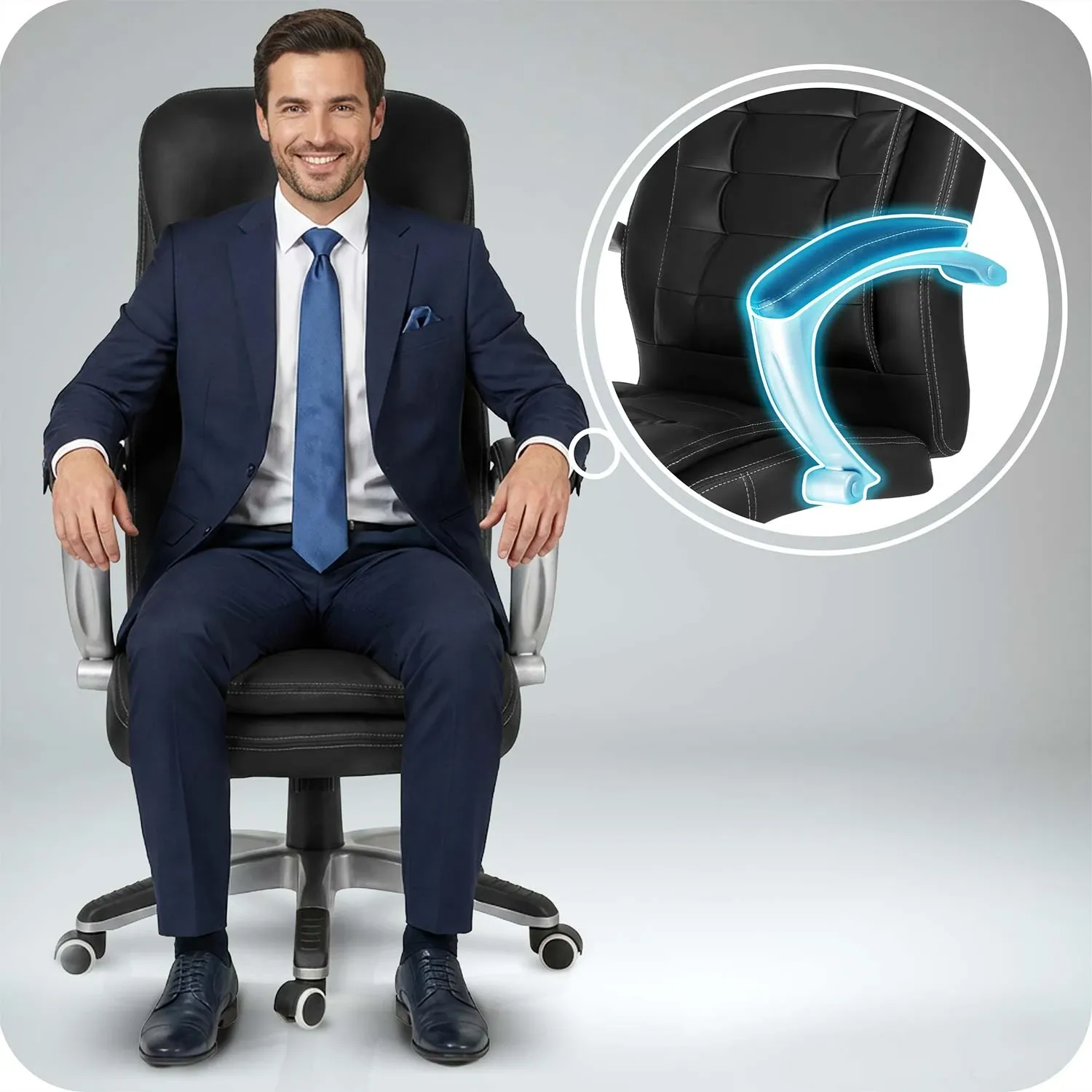 Sofotel pasukama biuro kėdė, juoda - nuotrauka 1