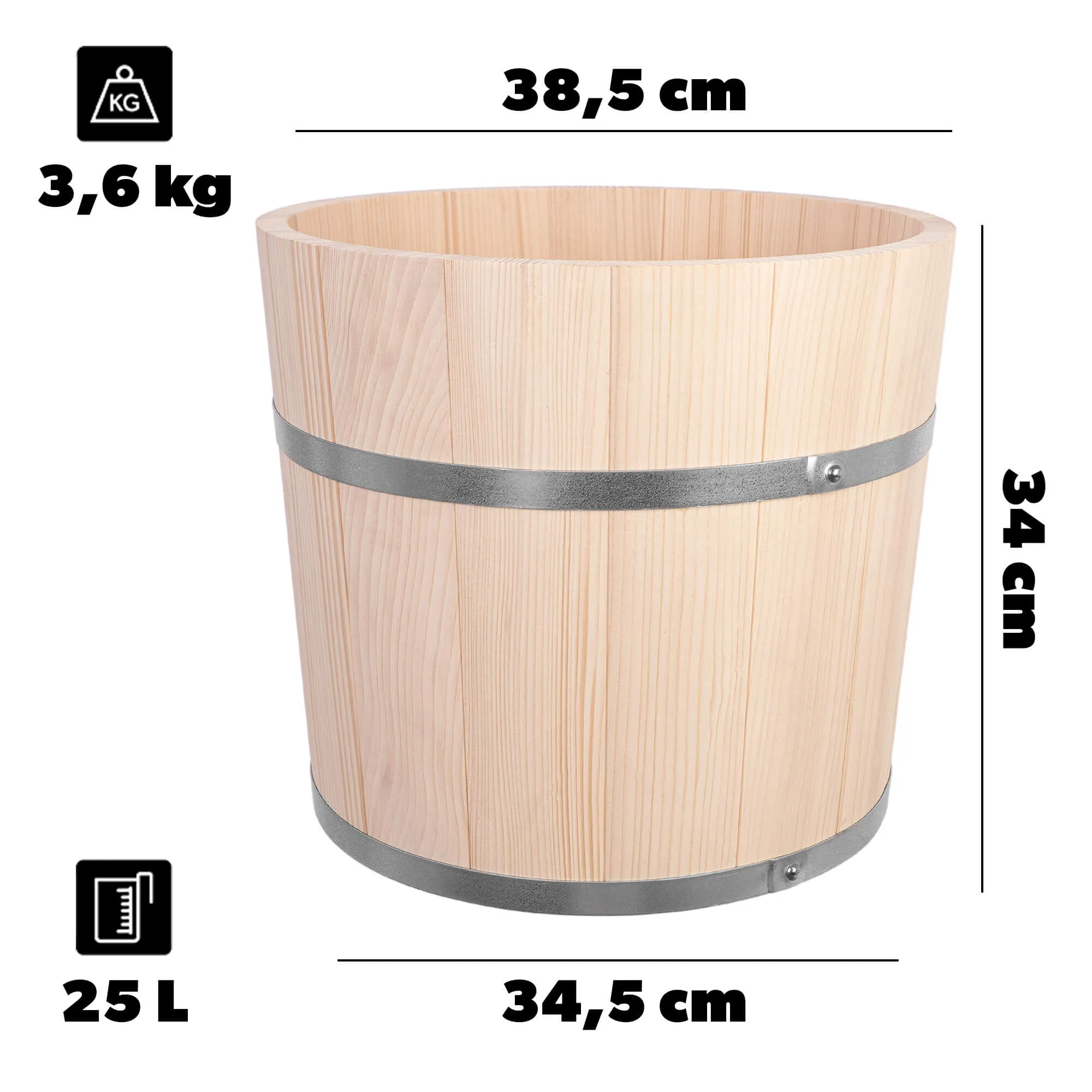 Reila 25L medinė statinė marinavimui