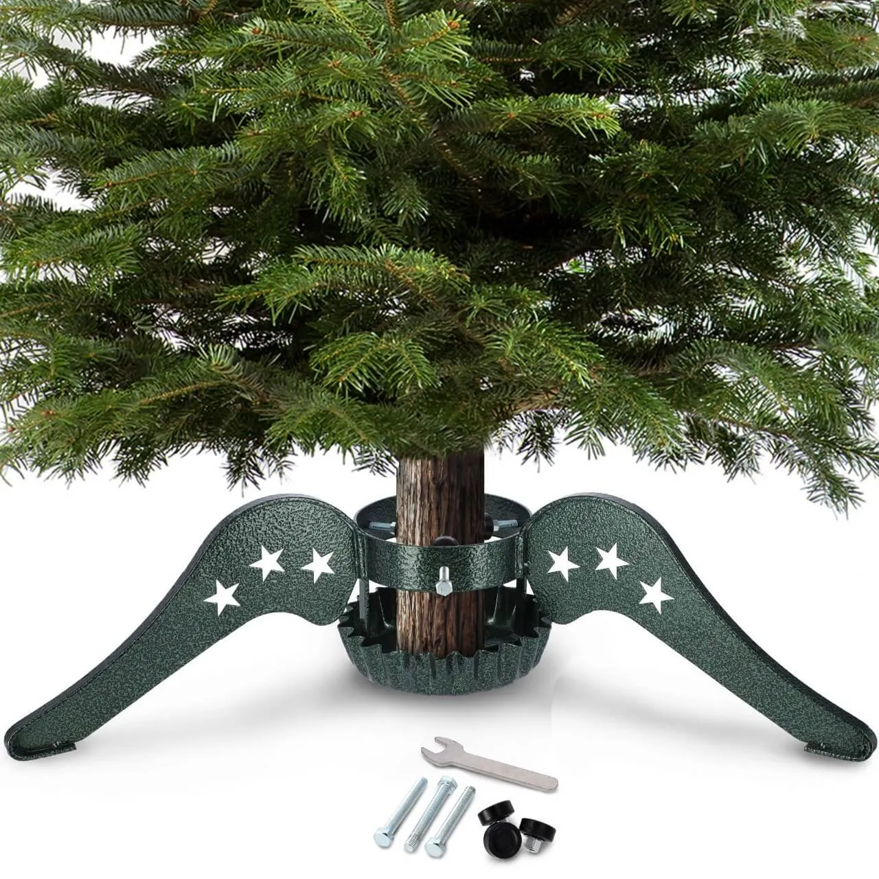 Kalėdų eglutės stovas iš plieno, 70 cm, žalias