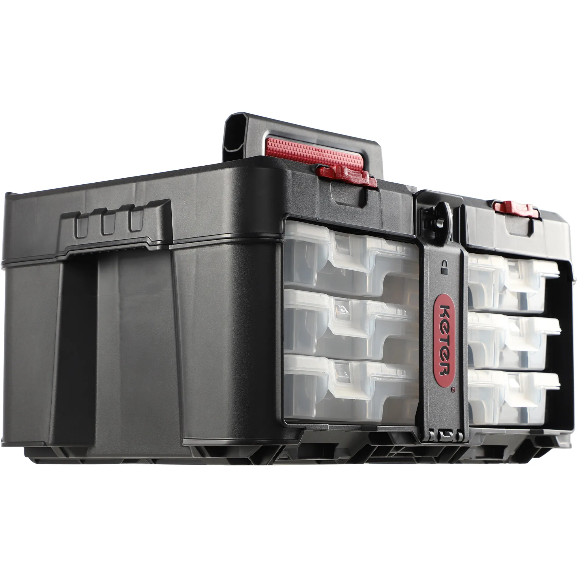 Keter Stack ‘N’ Roll 37,1 l talpos organizatorių dėžė su 3 organizatoriais