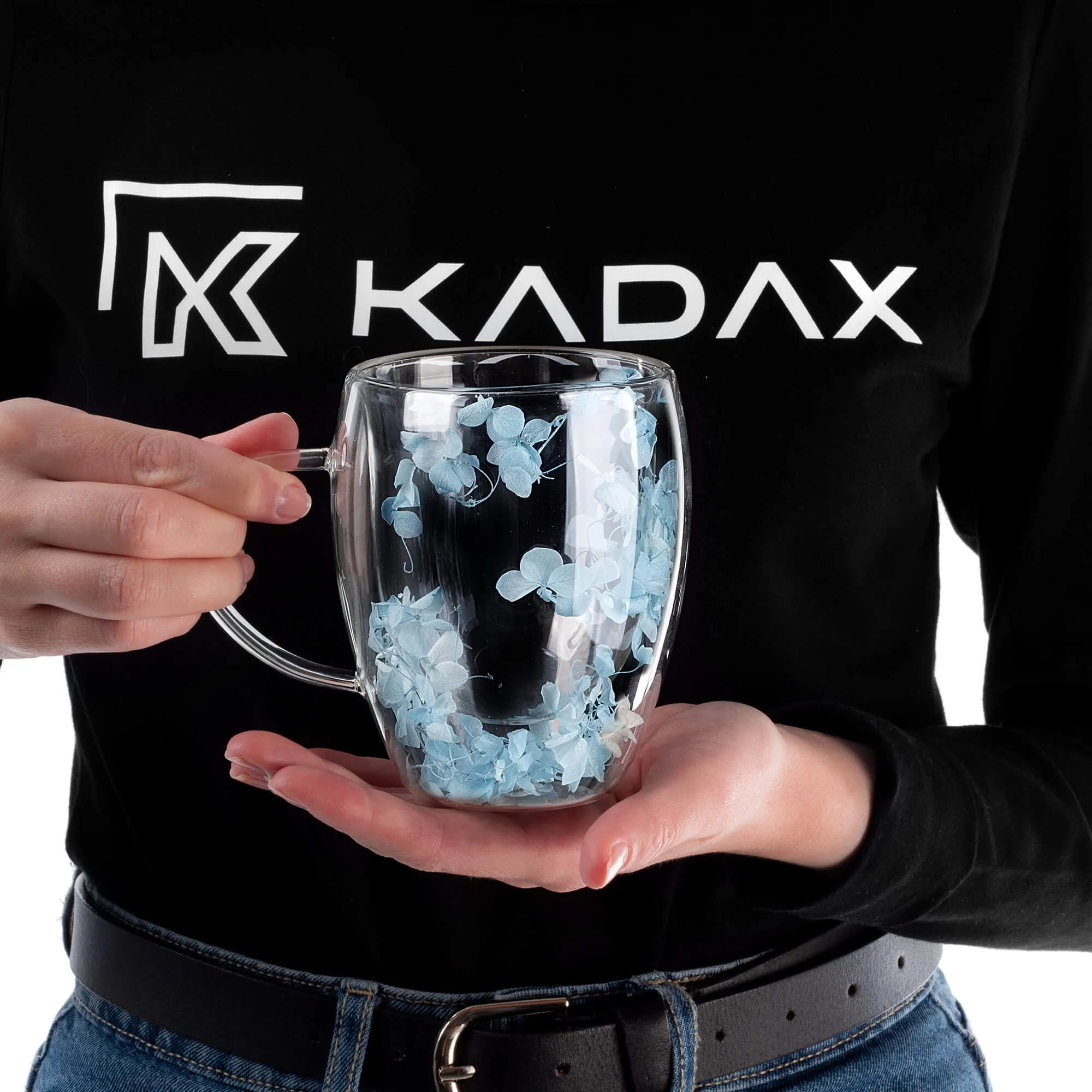 Terminis puodelis su gėlių motyvu „Riga“, 350 ml, mėlynas, 1 vnt.