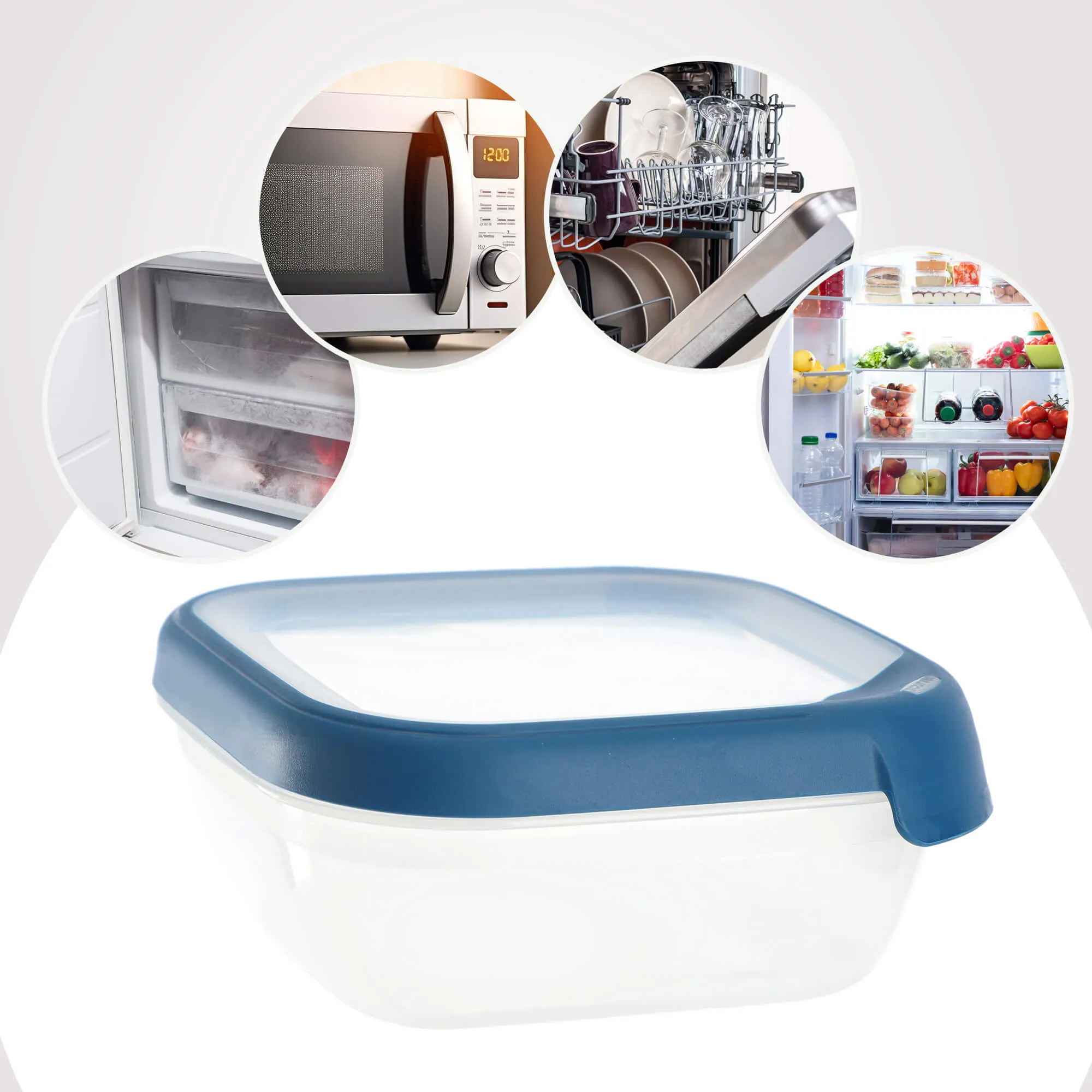 Stačiakampis indas 0,75 l Curver Grand Chef Eco Line, mėlynas 7 cm
