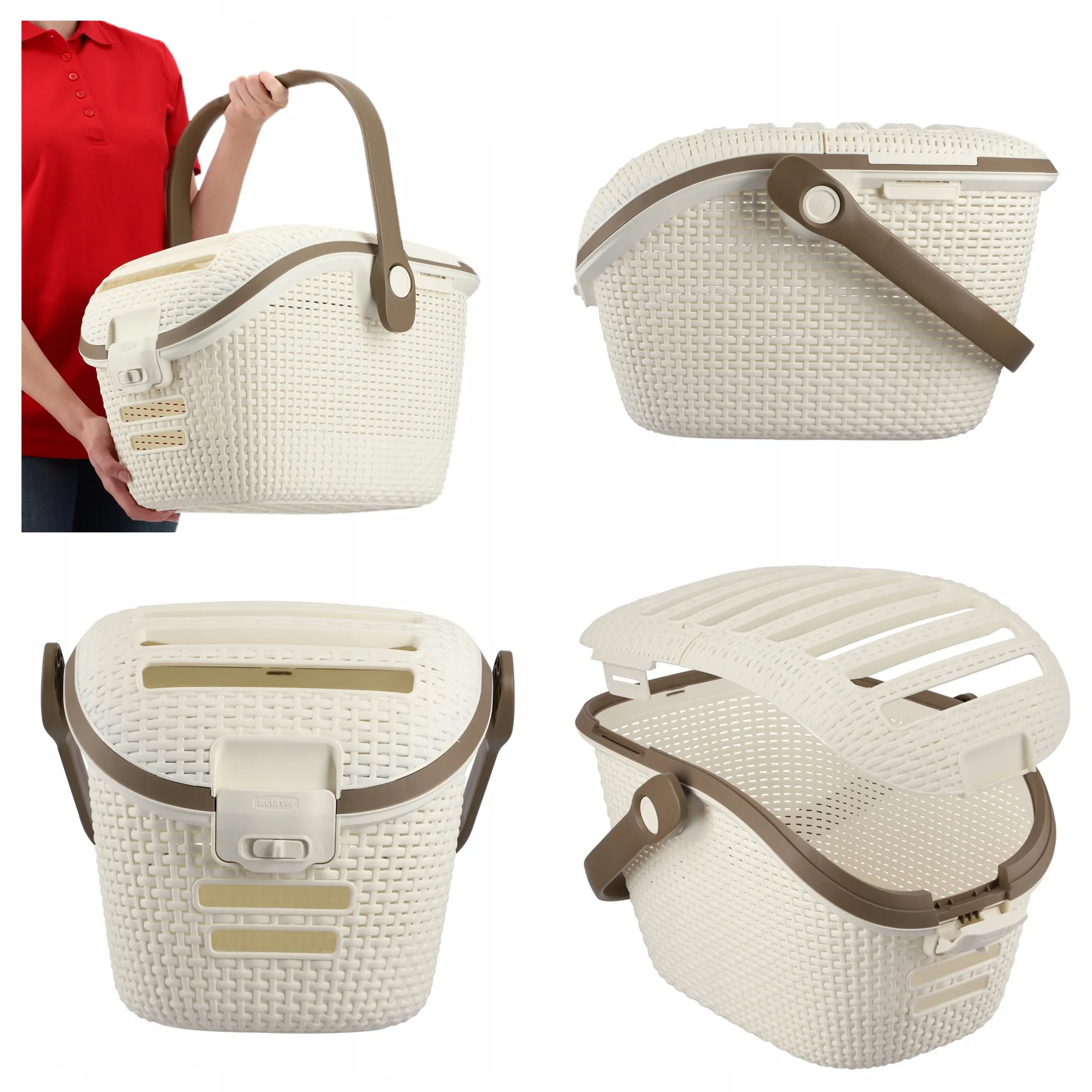 Curver Pet Life kačių kraiko dėžutė + nešioklė, smėlio spalvos