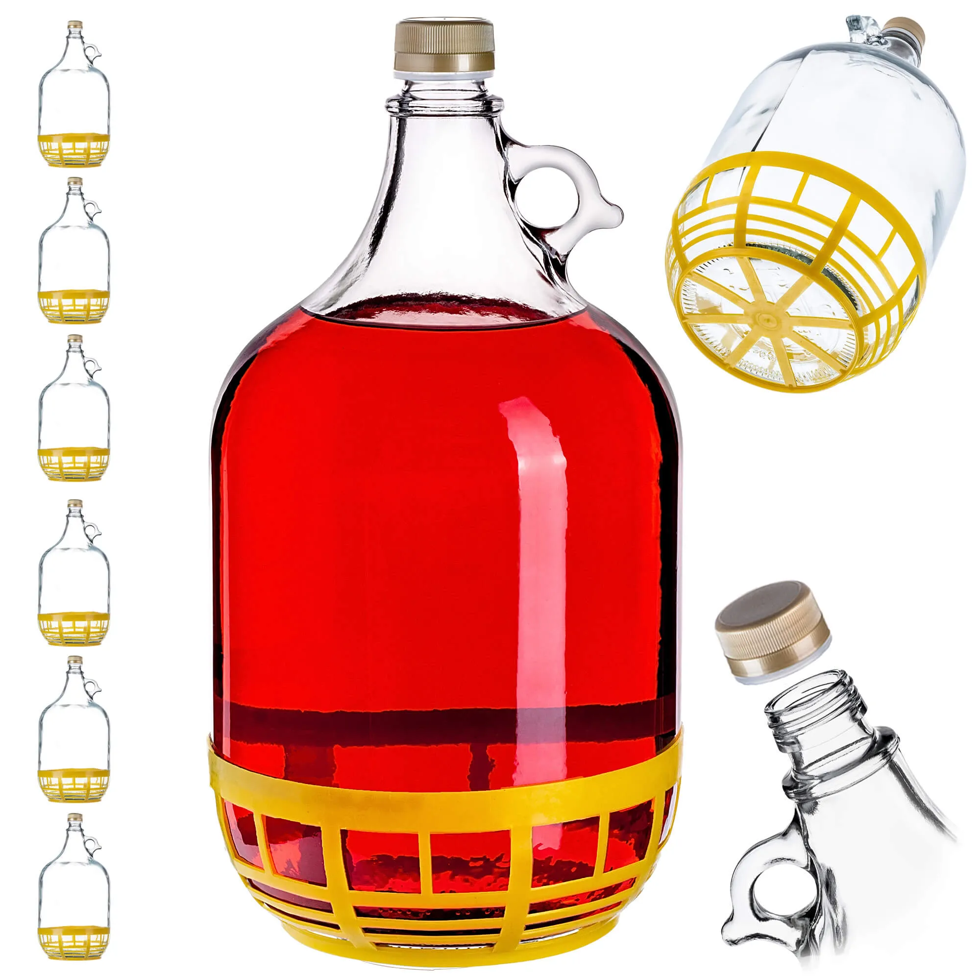 Vyno buteliai su užsukamu dangteliu, 5 l, 6 vnt.