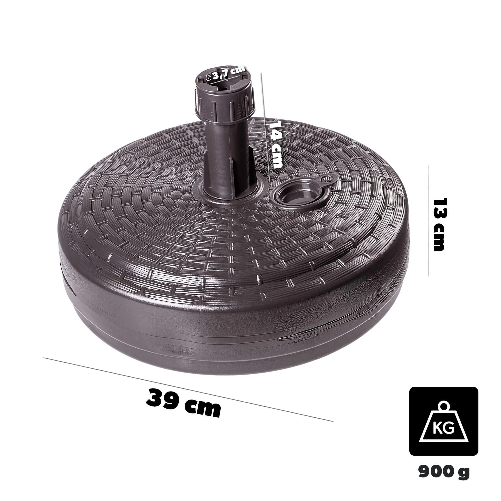 „Solero“ rotango apvalus rudas sodo skėčio pagrindas