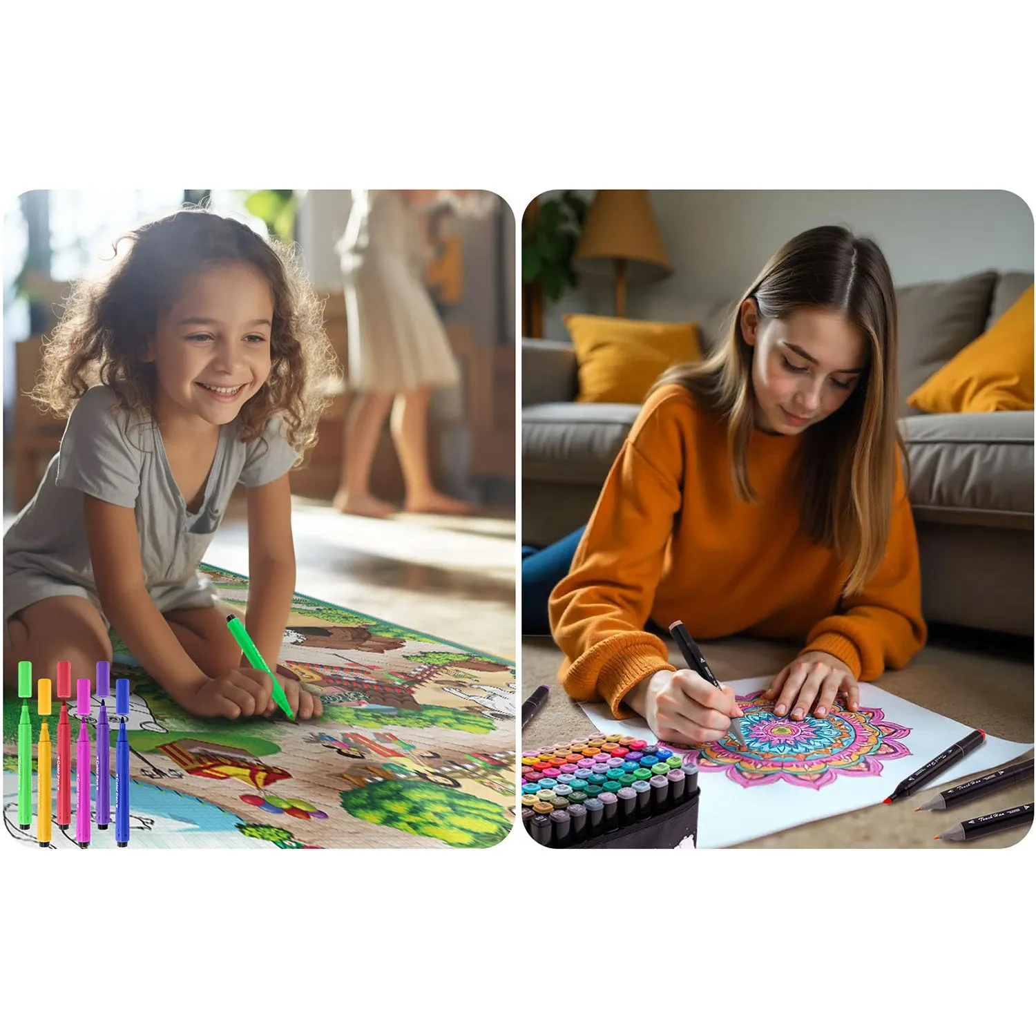 Tapybos kilimėlis 90 x 120 cm + 80 Ricokids alkoholio žymeklių - nuotrauka 1