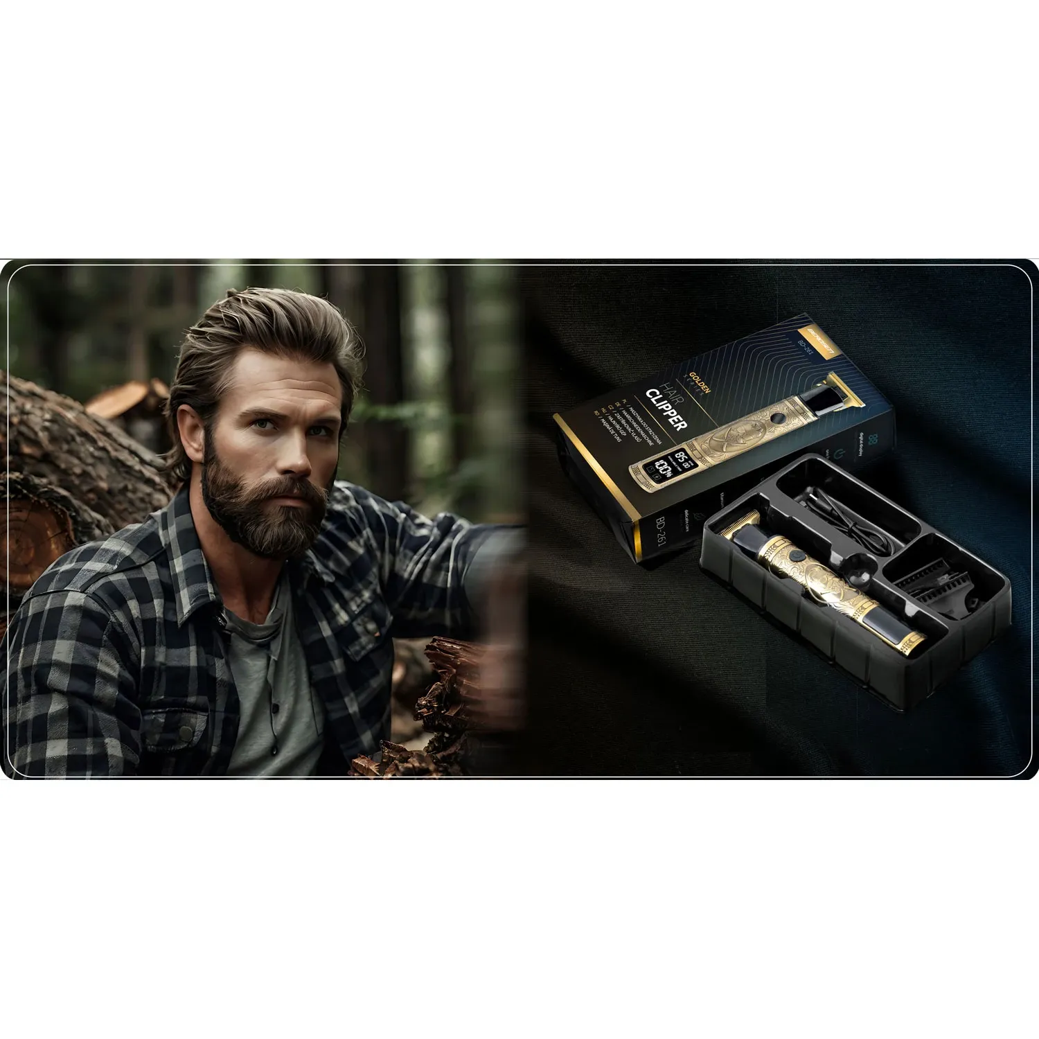 Berdsen BD-261 Gold Barber plaukų kirpimo mašinėlė - nuotrauka 1