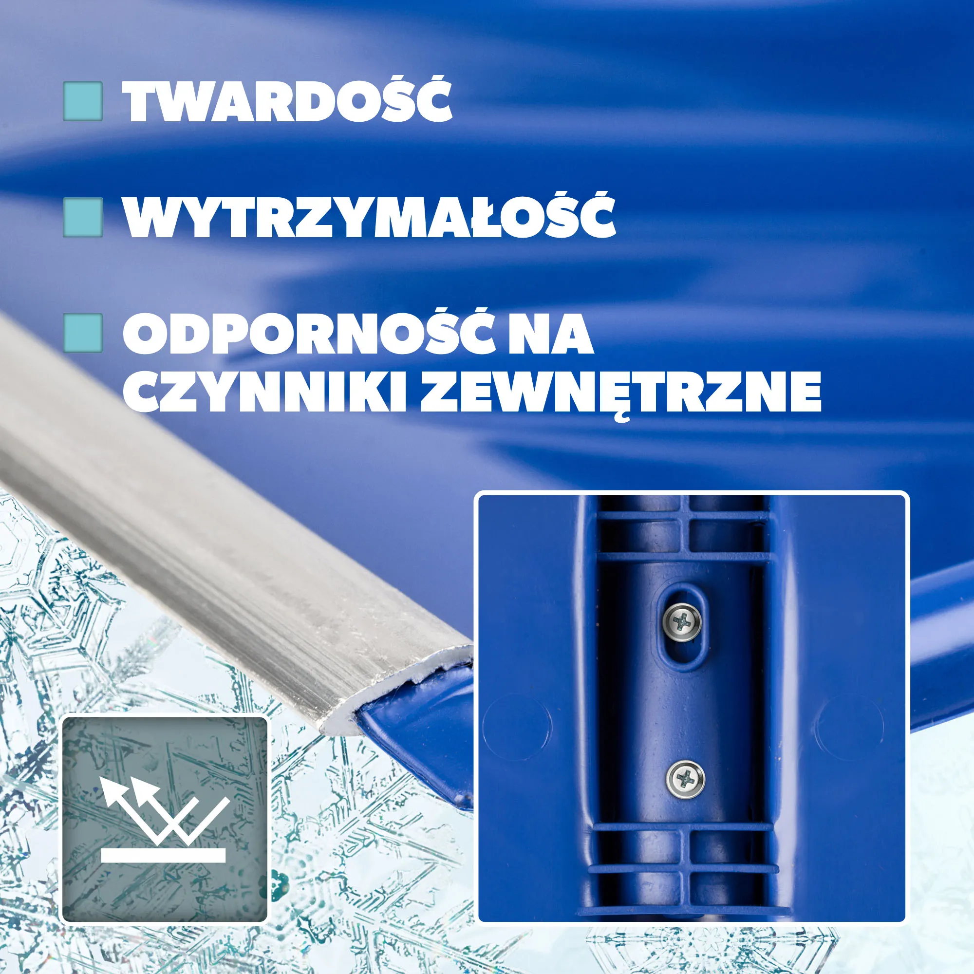 Sniego kastuvas be rankenos, mėlynas