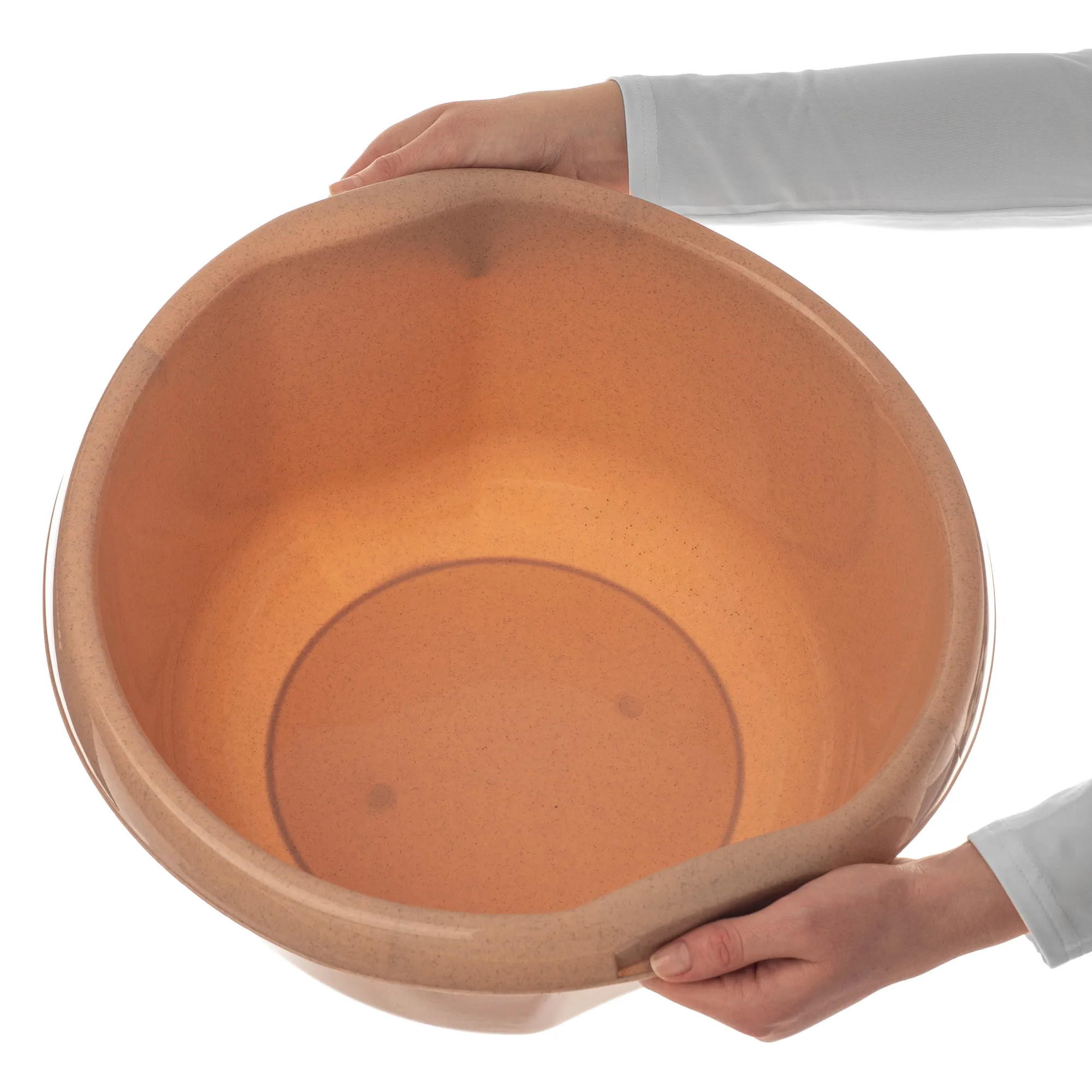 Treix 15 l smėlio spalvos plastikinis praustuvas su rankenomis