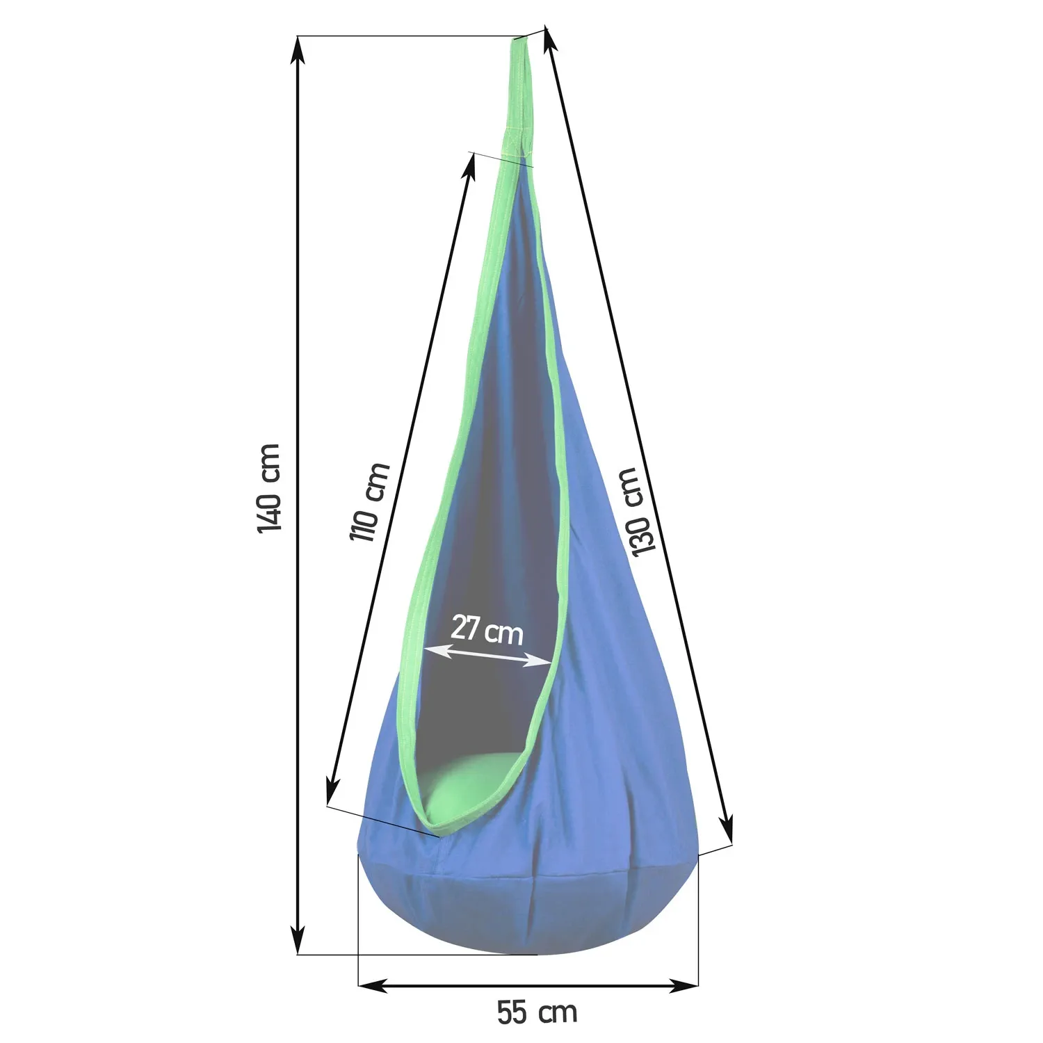 „Cocoon“ pakabinama kėdė „Neo-Sport“ mėlyna - nuotrauka 1