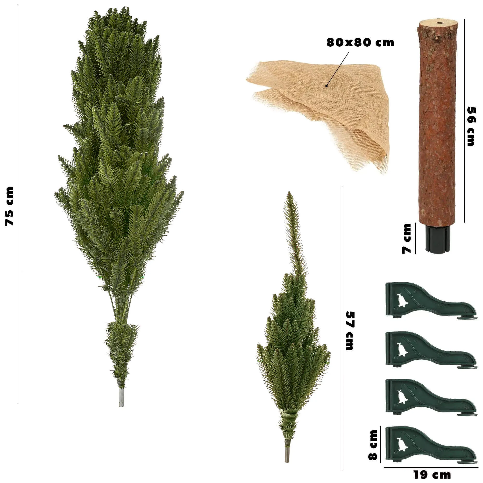 Dirbtinė Kalėdų eglutė Mireval ant kamieno 180 cm