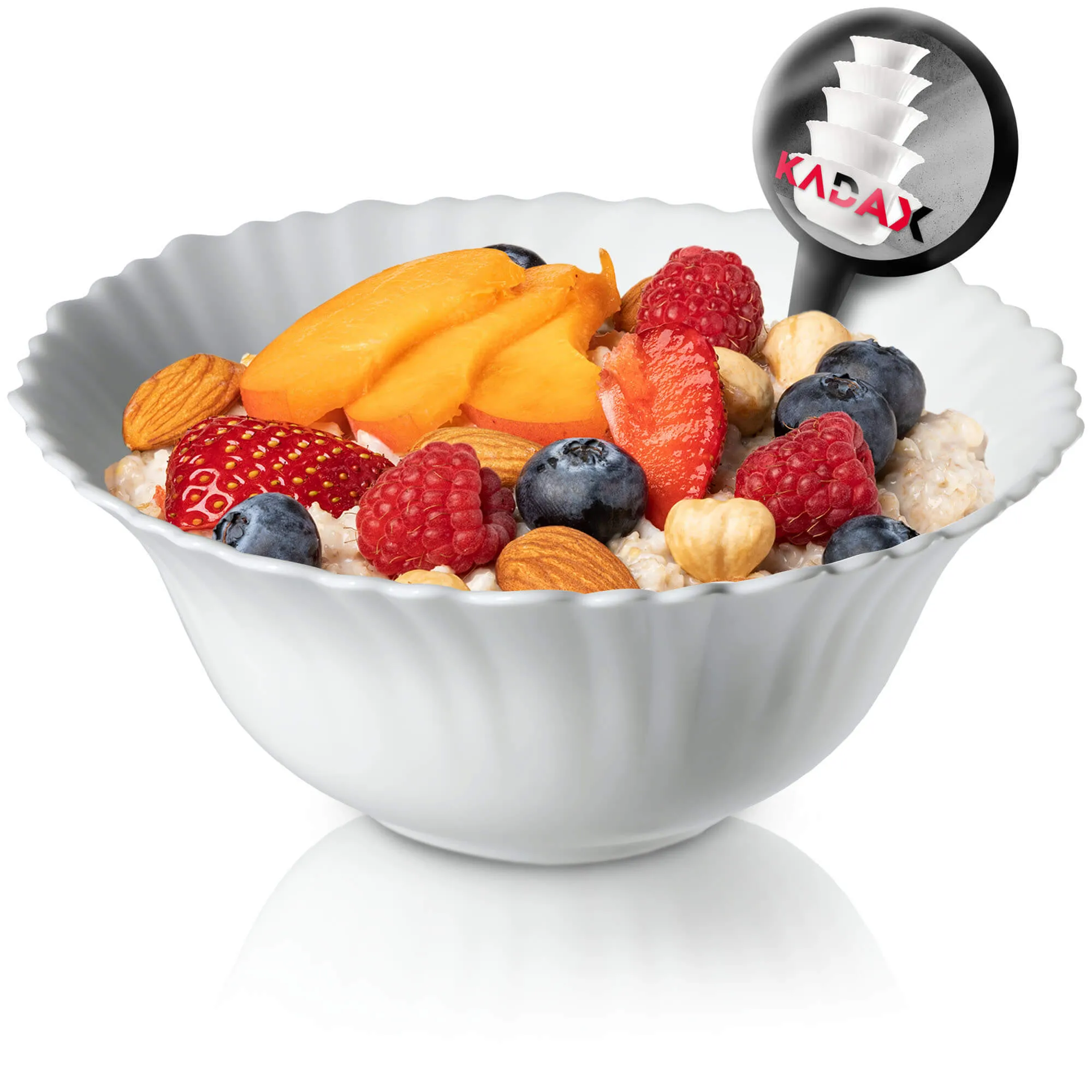 Auris stiklinis salotų dubuo 16 x 6 cm, baltas