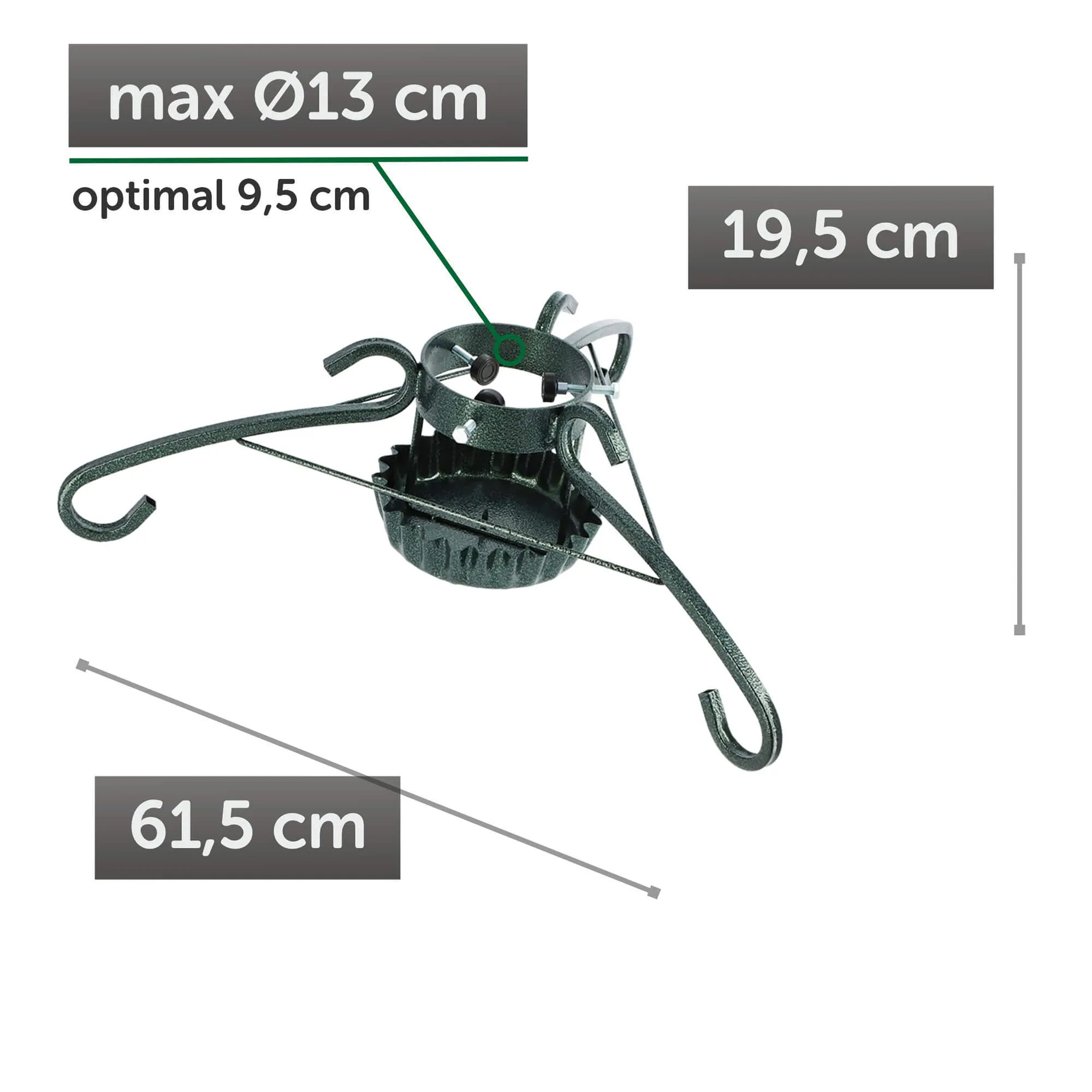 Plieninis Kalėdų eglutės stovas 61 cm žalias