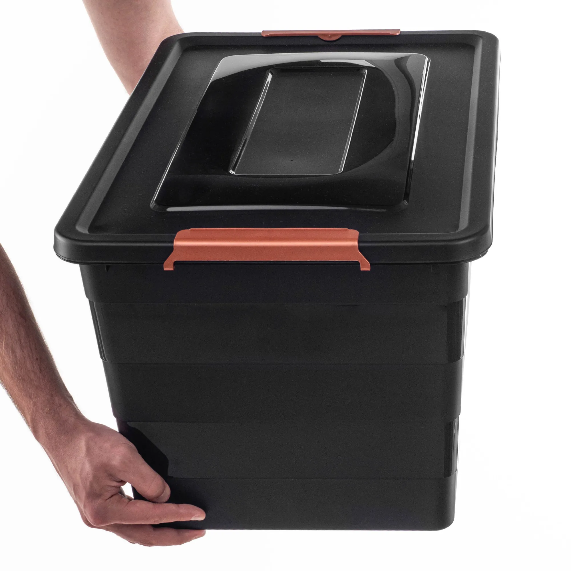 Laora žaislų laikymo rinkinys 28 l + 40 l + 55 l, juodas