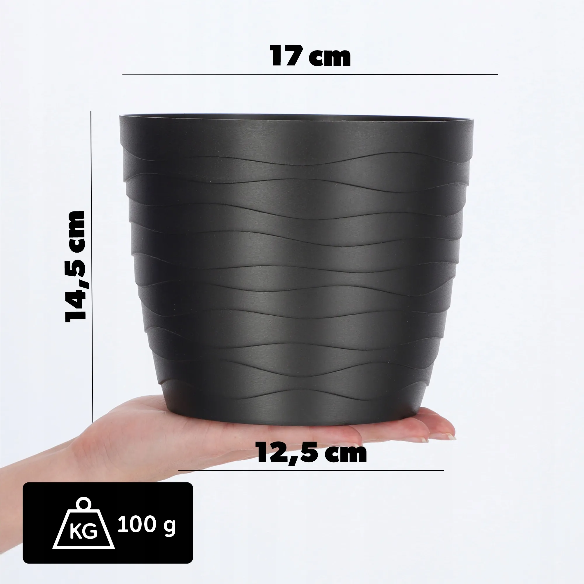 Ufra apvalus vazonas 17 cm