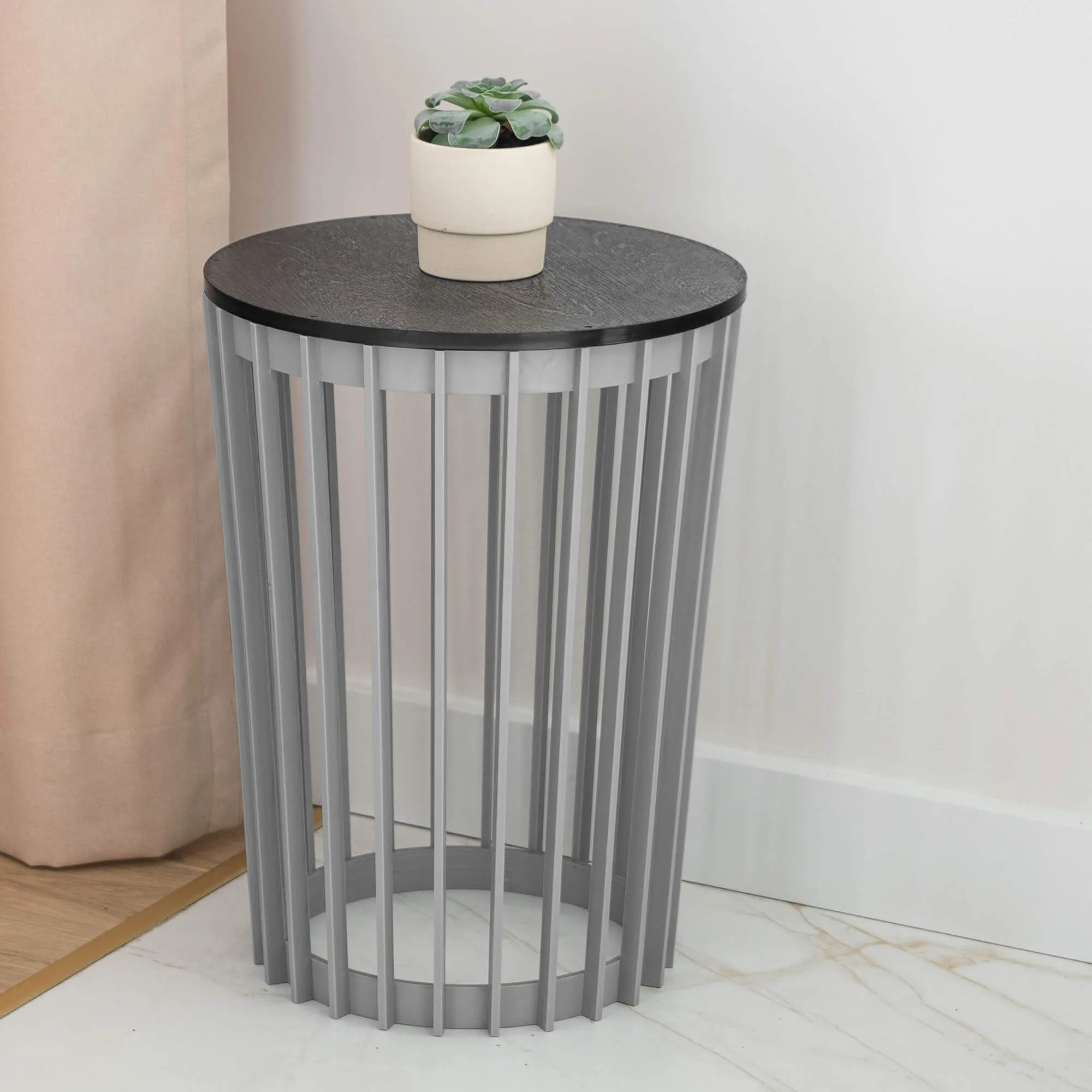 Aytre dvipusis augalų stovas 54 cm platinos spalvos + juodas stalviršis