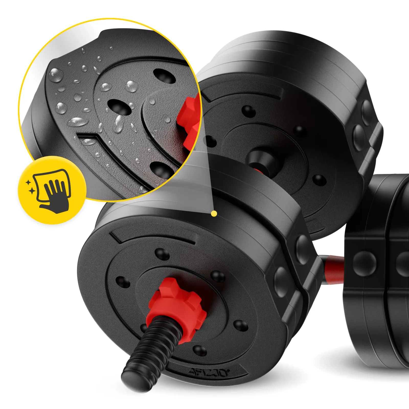 Bituminiai reguliuojamo svorio hanteliai 2 x 15 kg