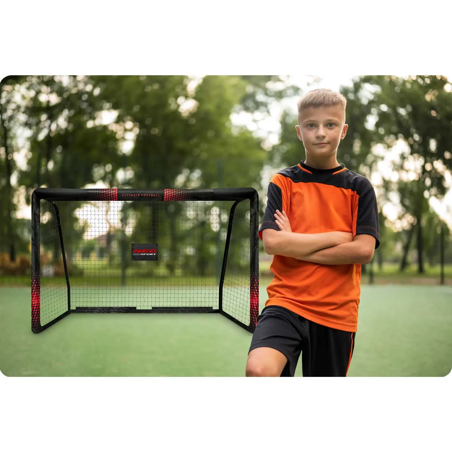 Futbolo vartai 180 x 120 x 60 cm NS-463 juodi ir raudoni - nuotrauka 1