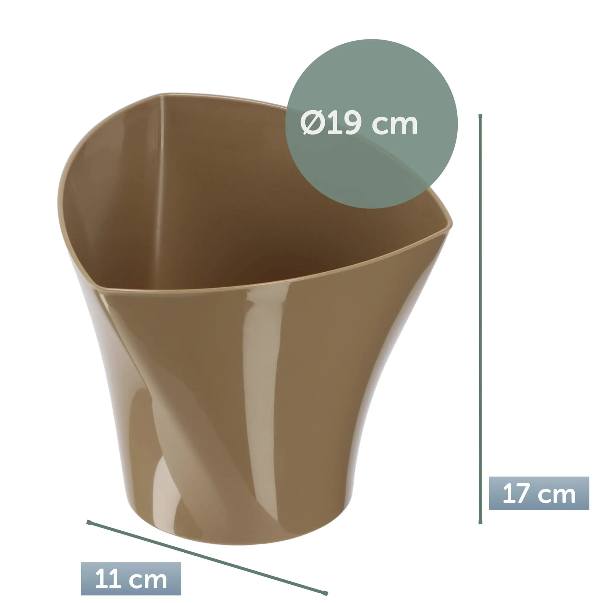 Asimetriškas gėlių vazonas 19 cm