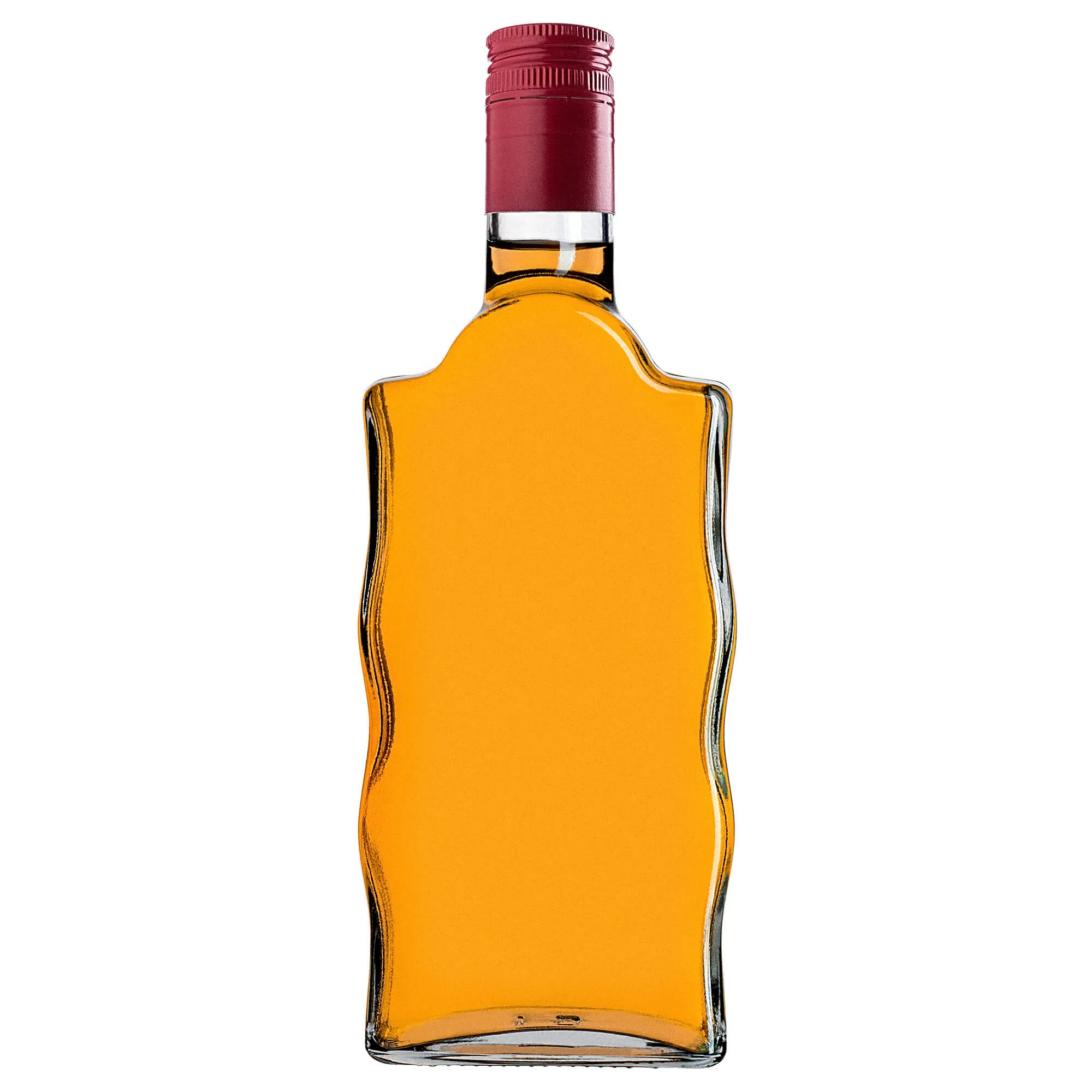 Fala stiklinis tinktūros buteliukas 500 ml su ilgu raudonu dangteliu 1 vnt.