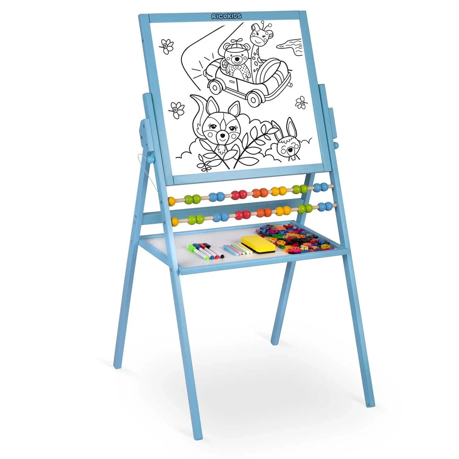 Ricokids magnetinė kreidinė lenta, besisukanti - mėlyna - nuotrauka 1