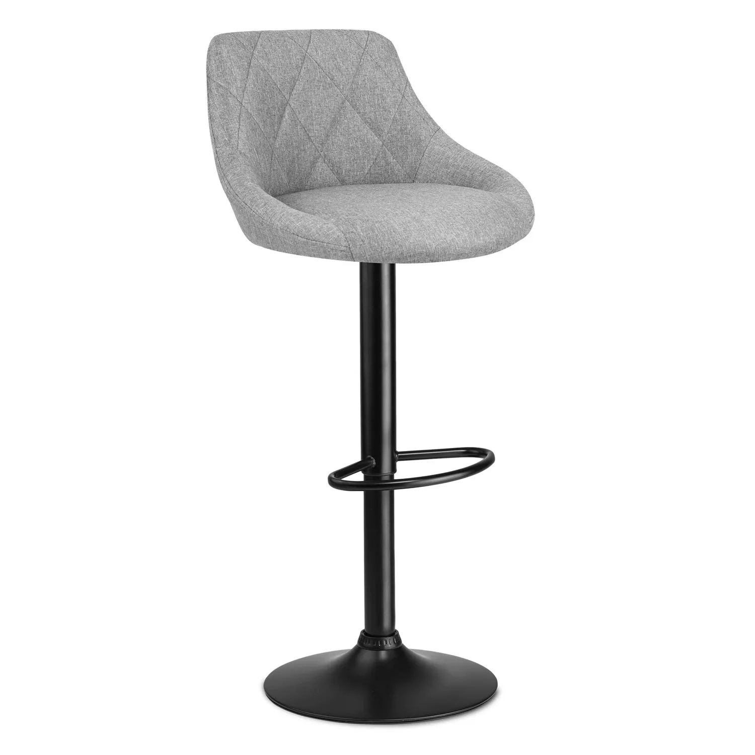 Nerra baro kėdė su atlošu, pilkas audinys - nuotrauka 1