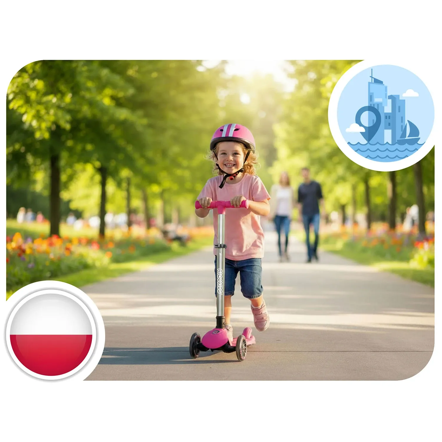 „Ricokids Jelly“ triratis balansinis paspirtukas vaikams, šviečiantis tamsoje - rožinis - nuotrauka 1