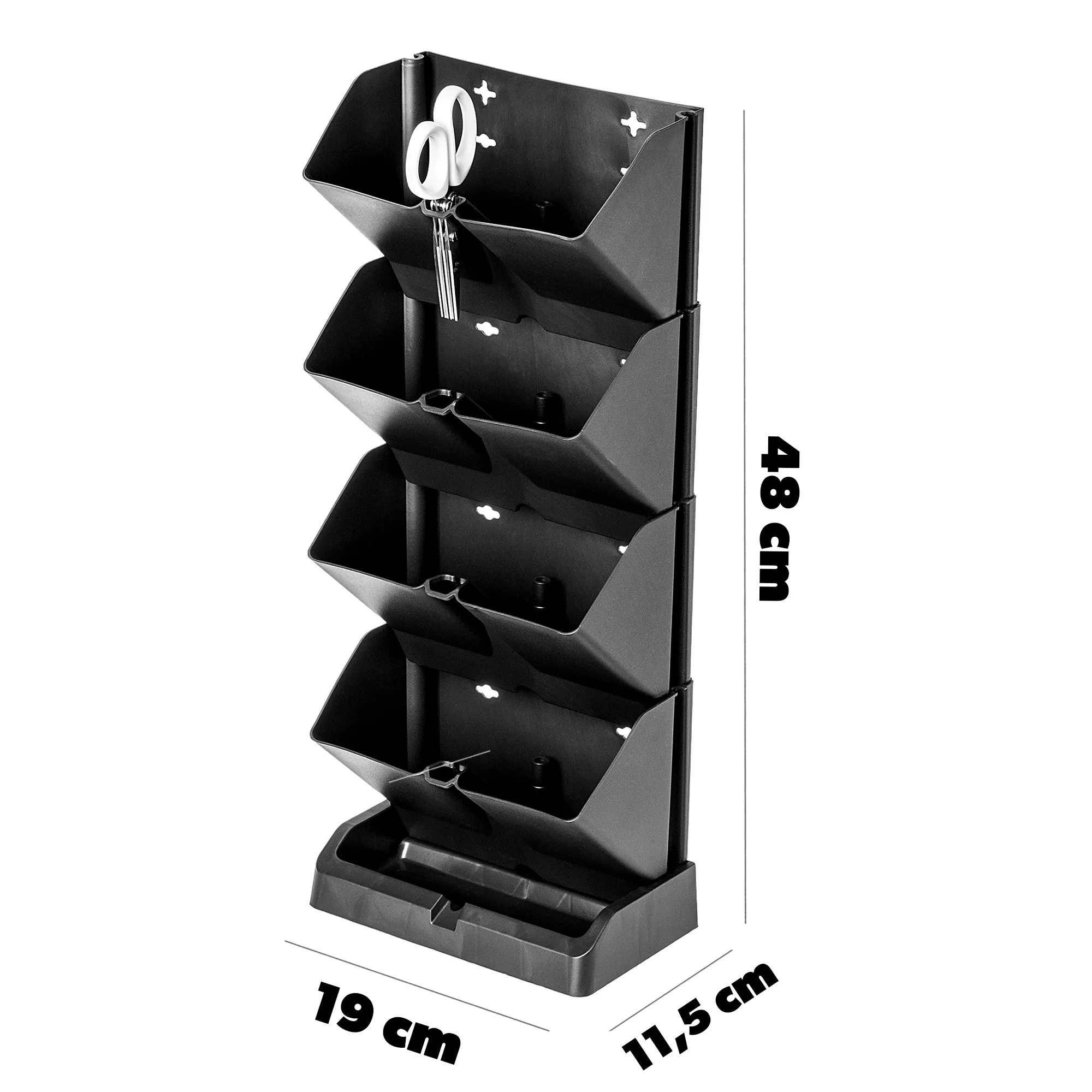 Seres stovintis vertikalus sodas 48 x 19 cm, antracito spalvos