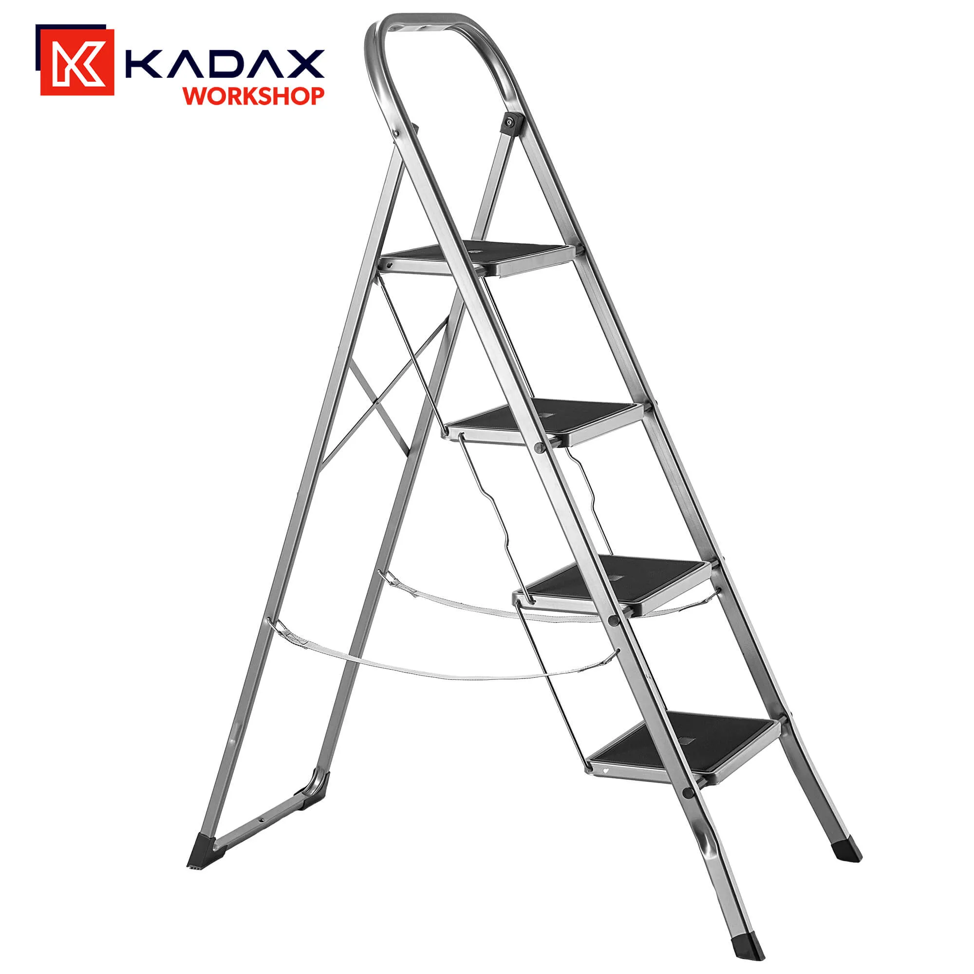 „Toro“ plieninės kopėčios su platforma, 4 laipteliai, 150 kg