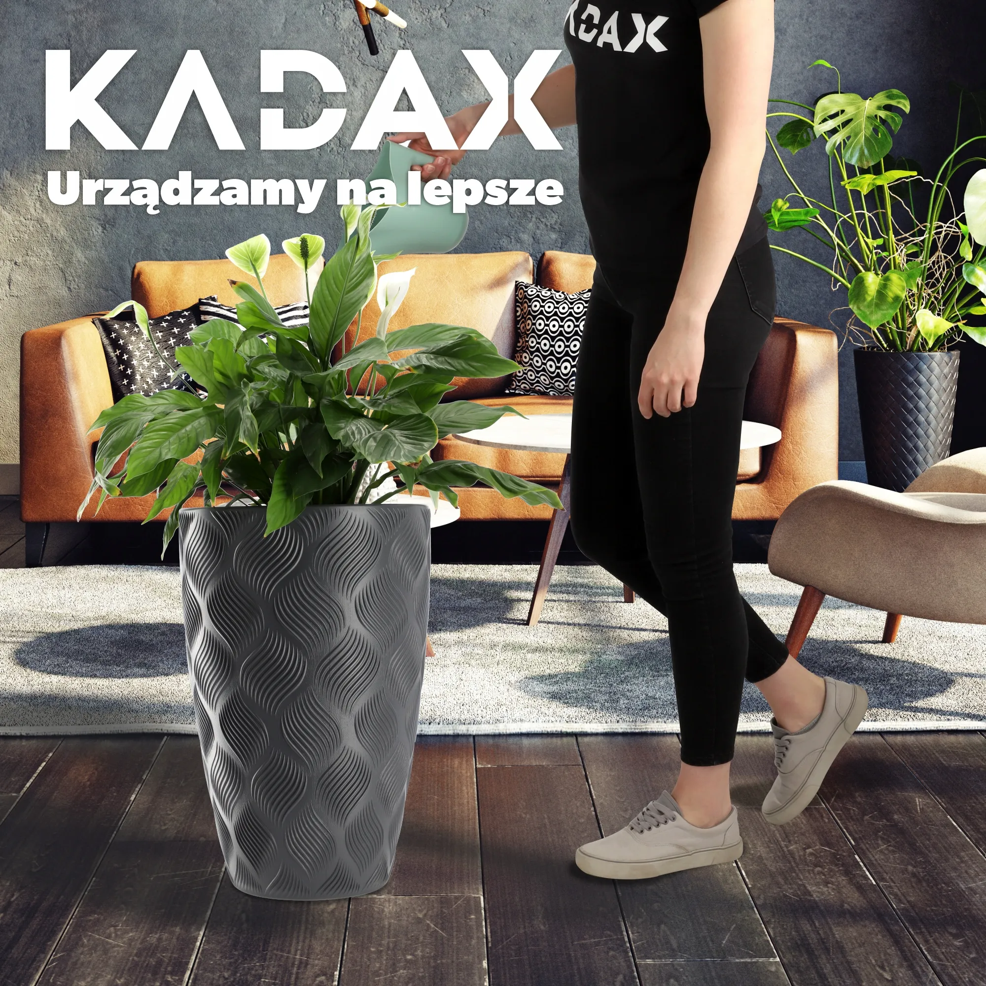 Jesi aukštas gėlių vazonas su įdėklu