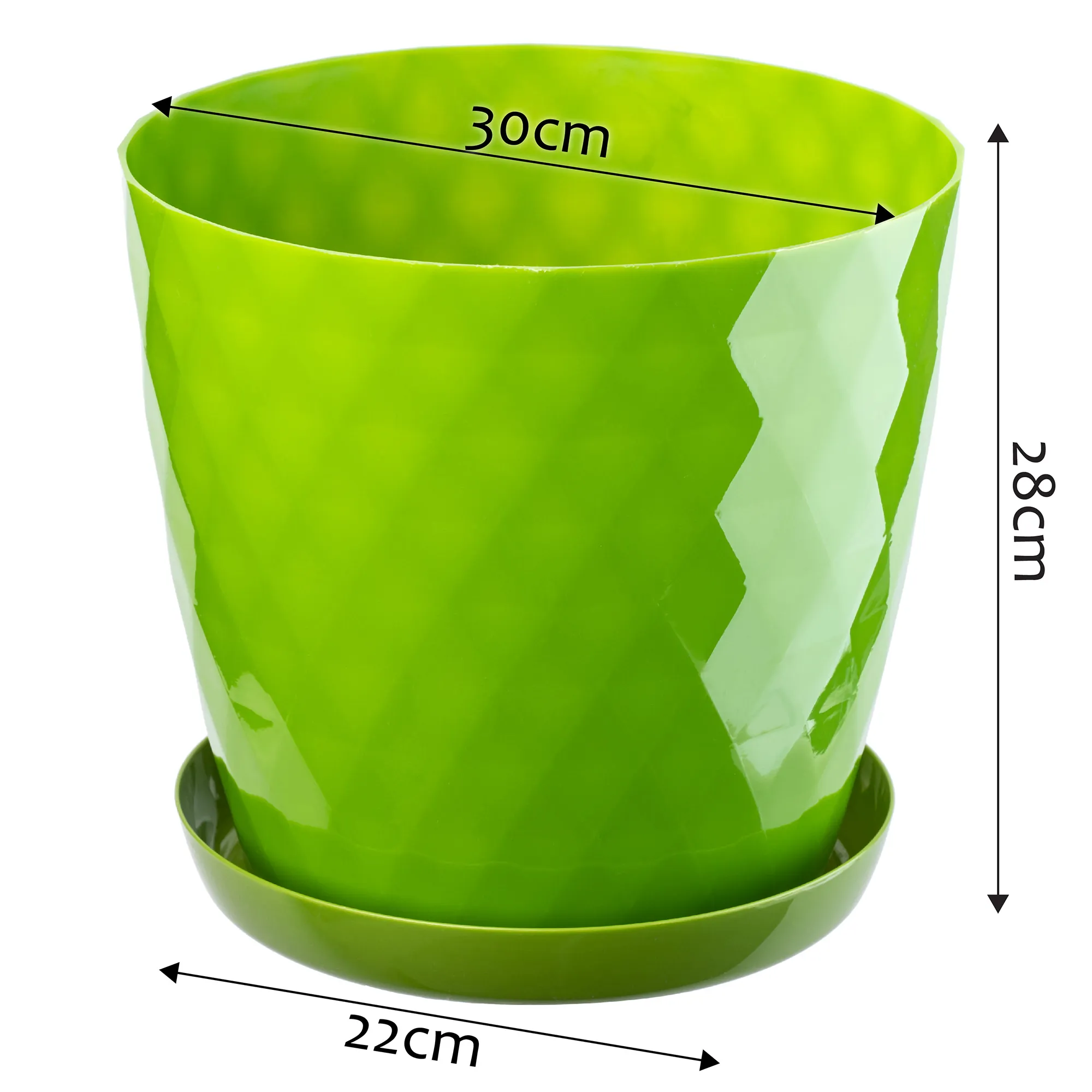 Amily gėlių vazonai su lėkštutėmis