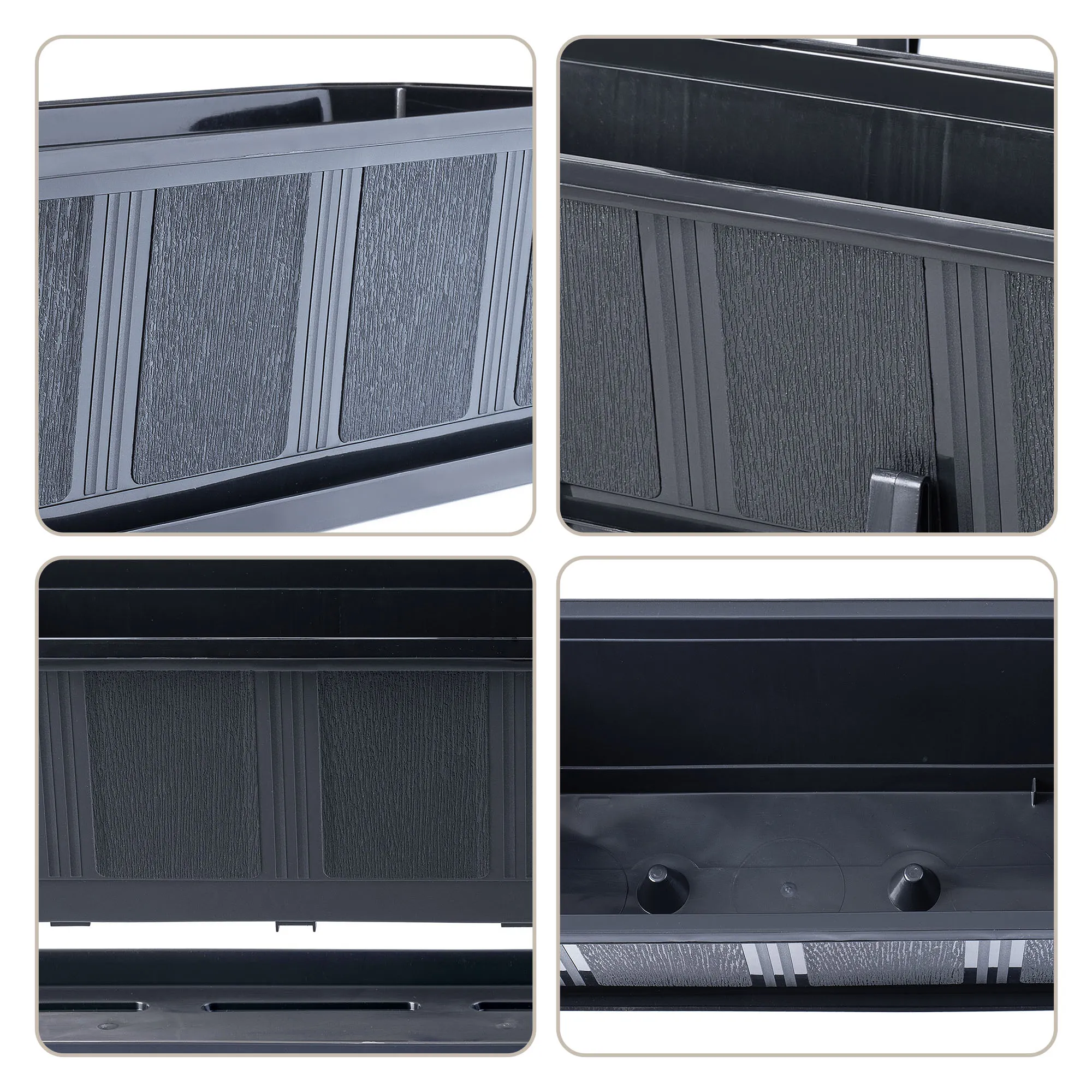 Balkoninis vazonas su rankenėlėmis grafito spalvos Oste 40 cm