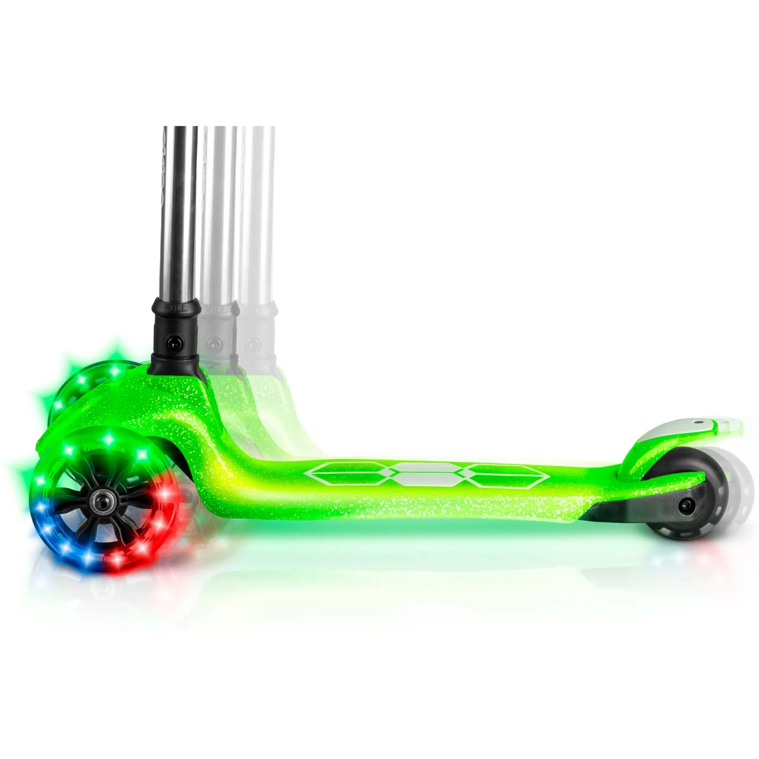 „Ricokids Jelly“ triratis balansinis paspirtukas vaikams, šviečiantis tamsoje – žalias - nuotrauka 1