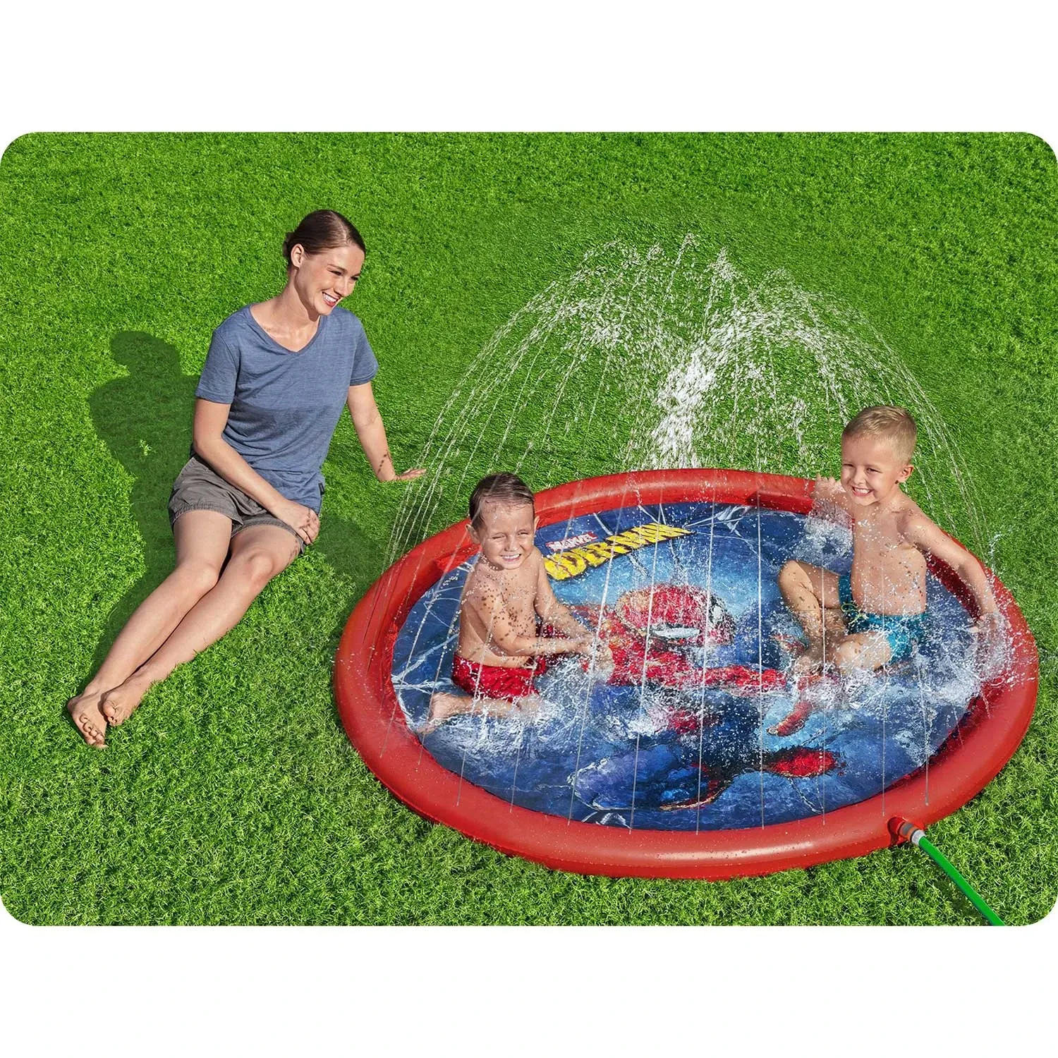 Pripučiamas vaikų baseinas su Žmogaus-voro fontanu, 165 cm, Bestway 98792 - nuotrauka 1