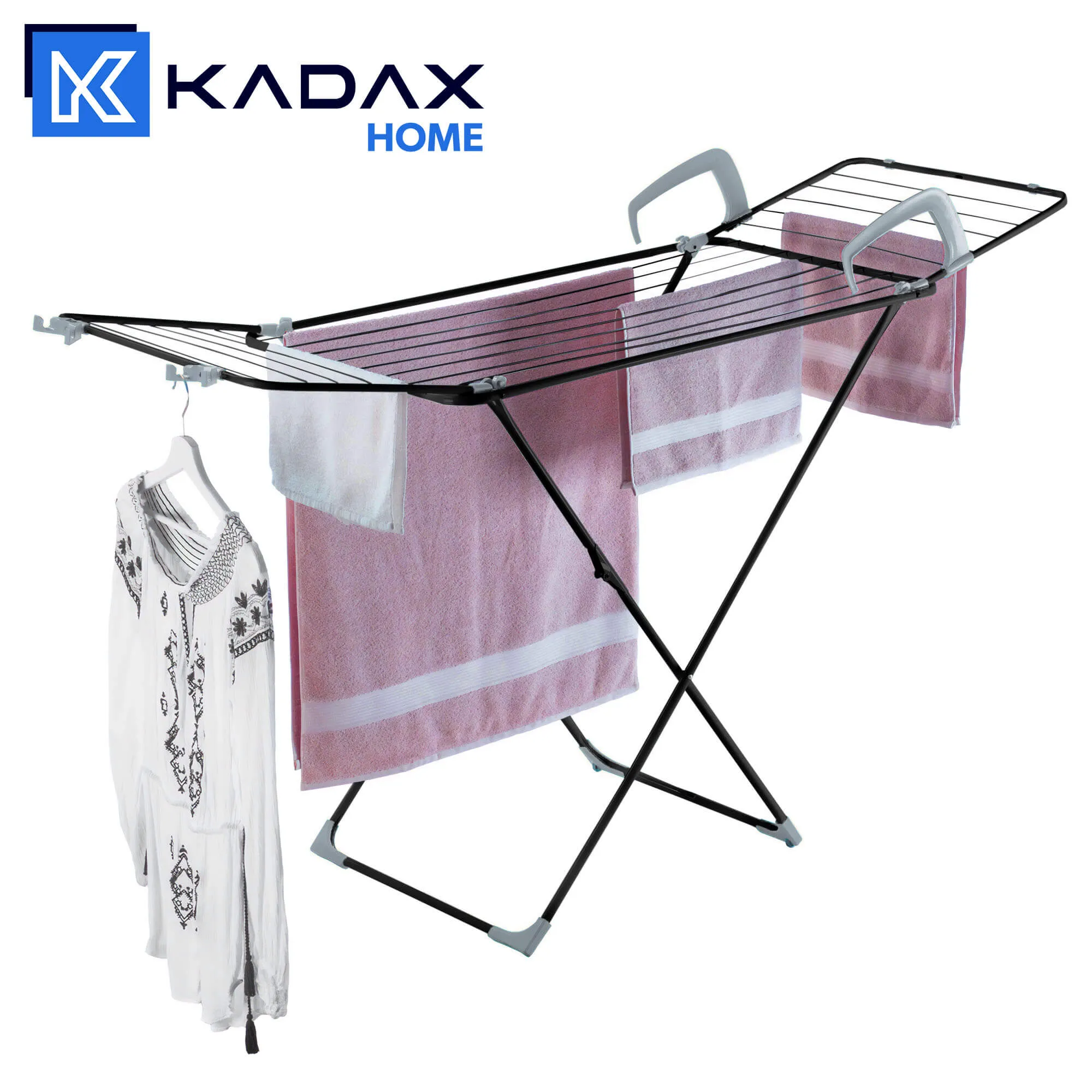 Sava 3 viename pastatoma drabužių džiovyklė, 168 cm, juoda