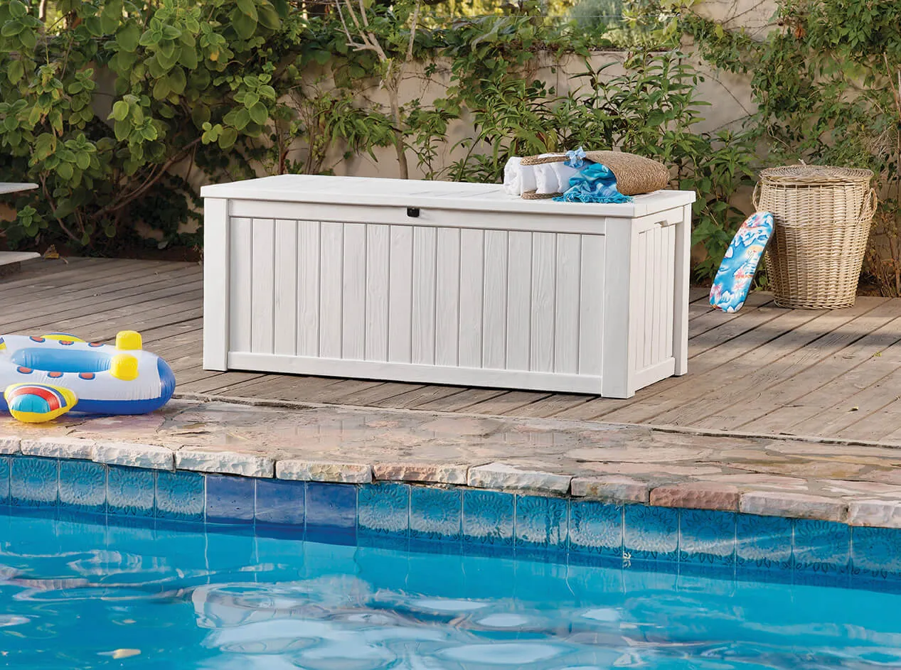 Keter Rockwood laikymo dėžė 570 l, kreminė