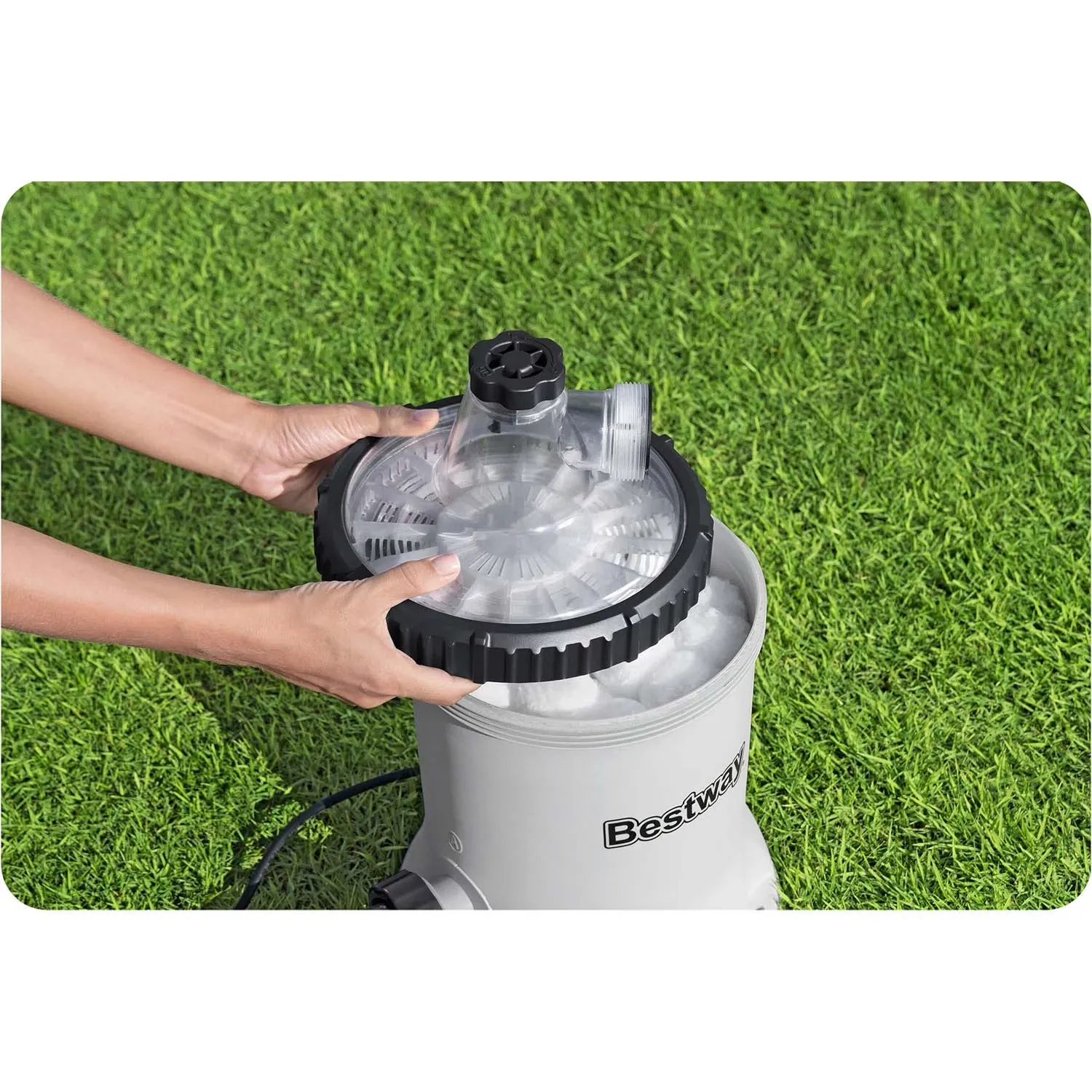 Baseino filtro pompa 5678 l/h + „Bestway“ 58870 filtro kamuoliukai - nuotrauka 1