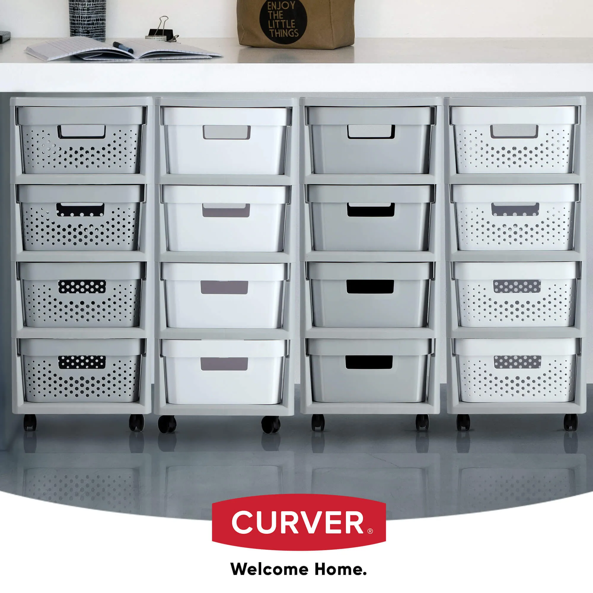 Curver Infinity lentyna 4 x 11 l, tamsiai pilka