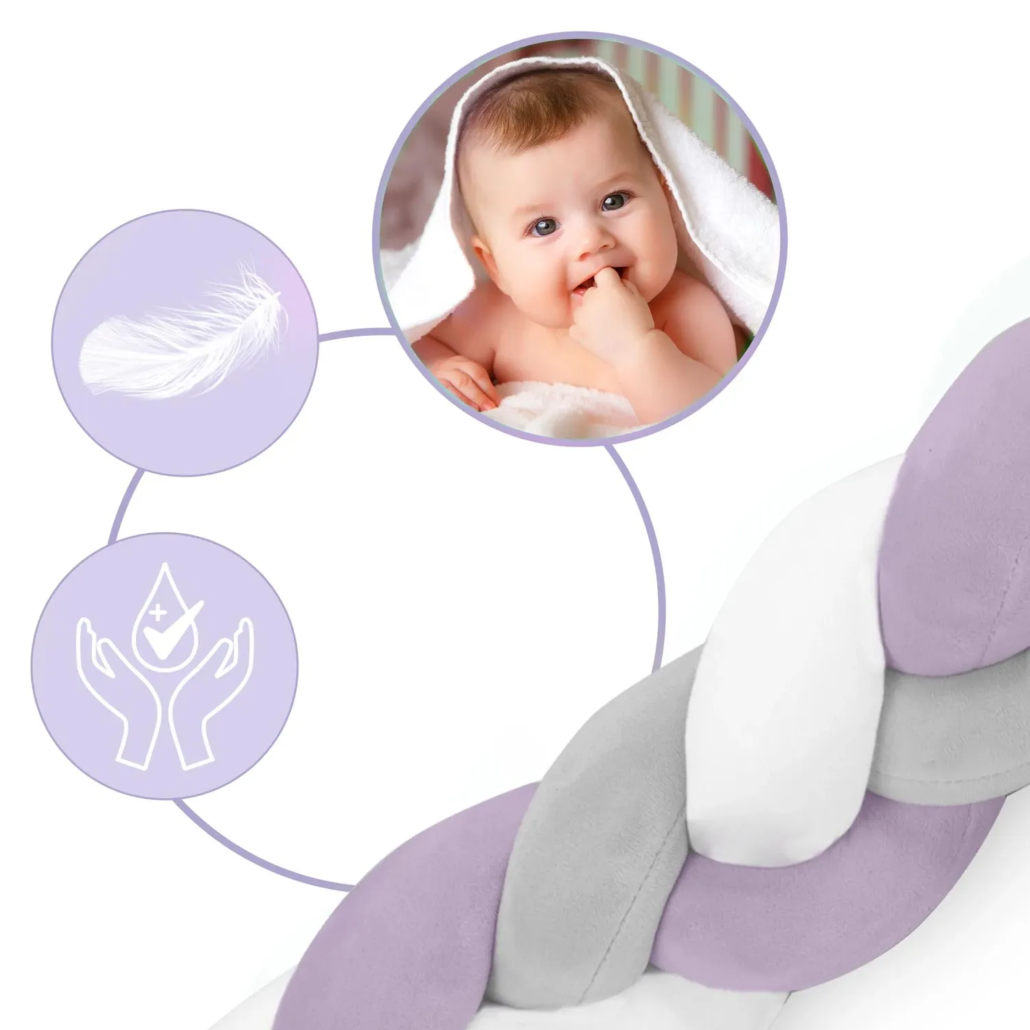 „Ricokids“ 3 m lovelės užtiesalas – violetinė-pilka - nuotrauka 1