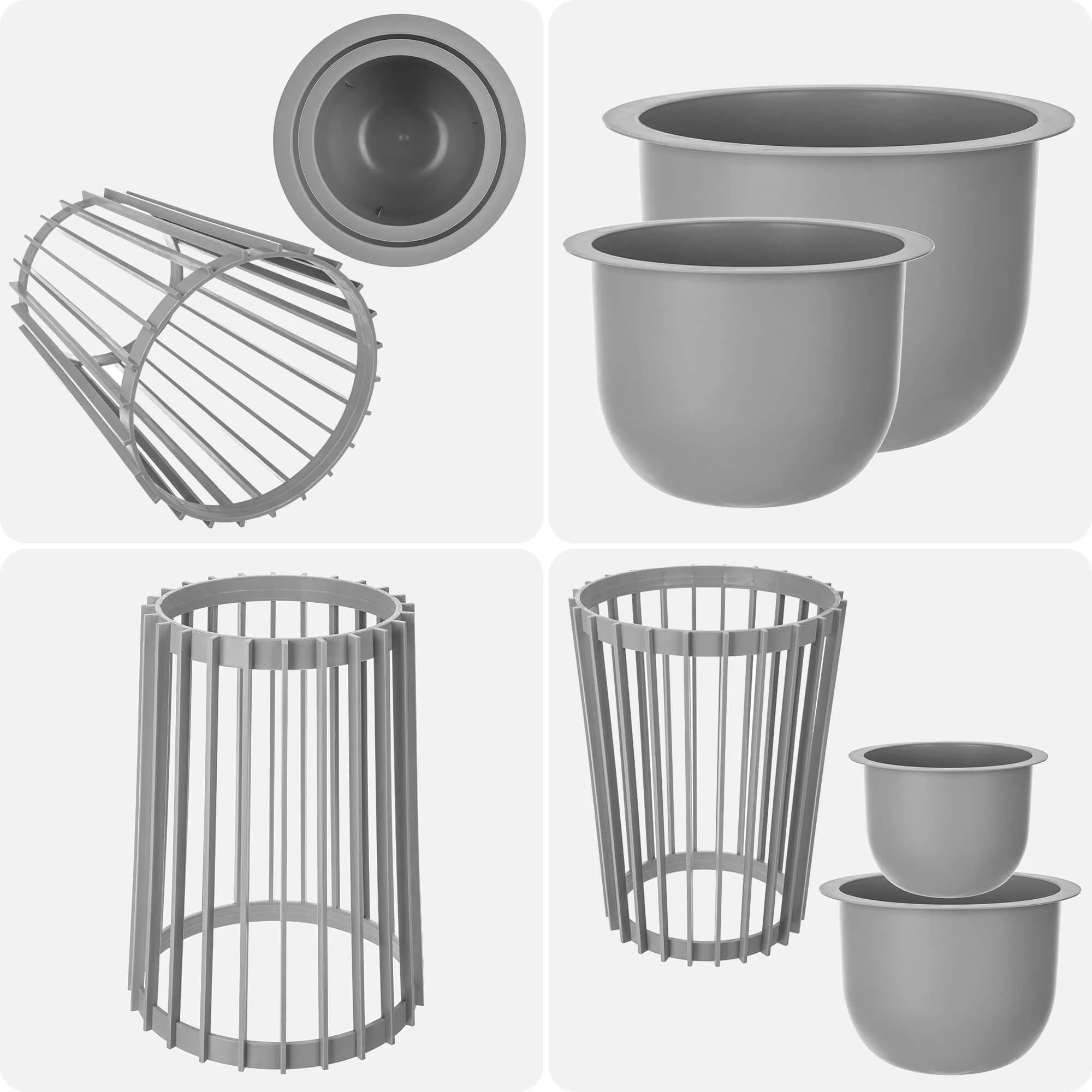 Aytre dvipusis augalų stovas 40 cm platinos spalvos + 2 įdėklai