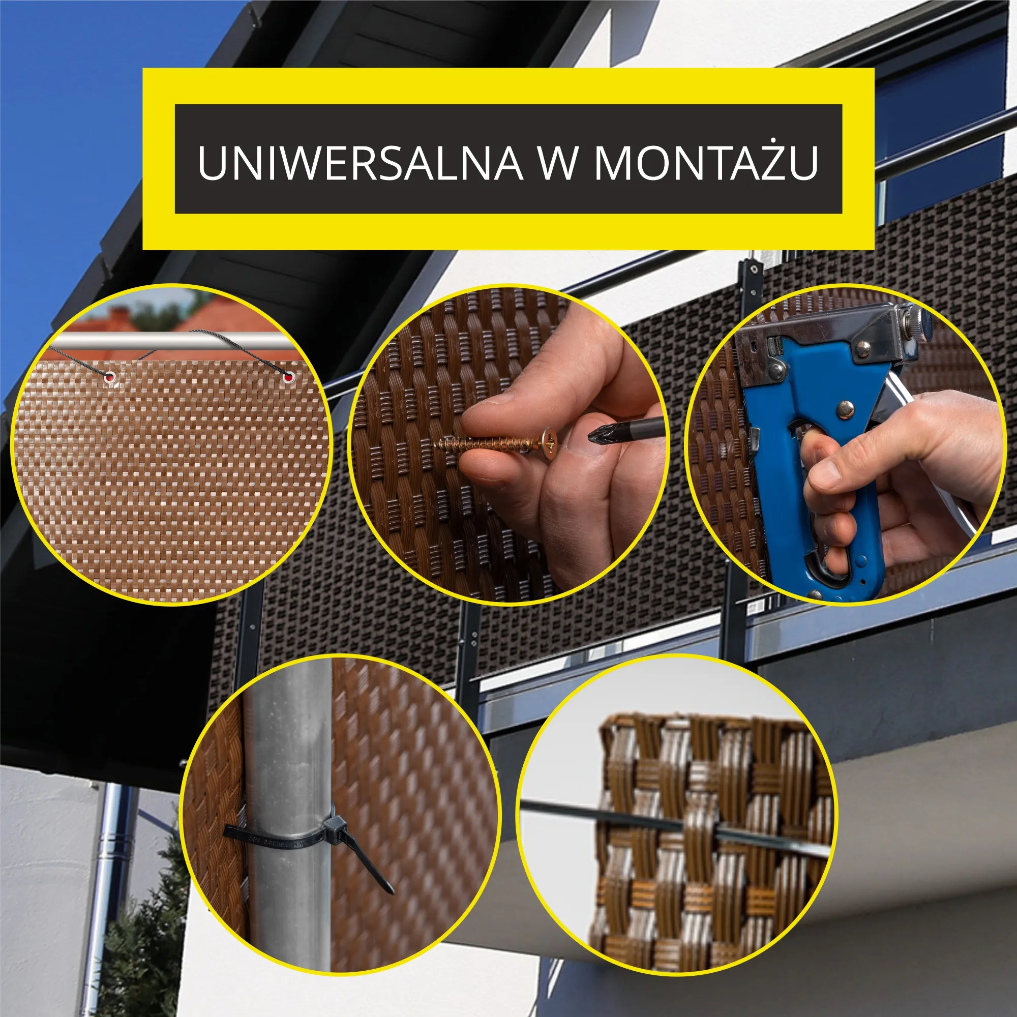 Espa balkono uždangalas 90 x 400 cm, šviesiai rudas