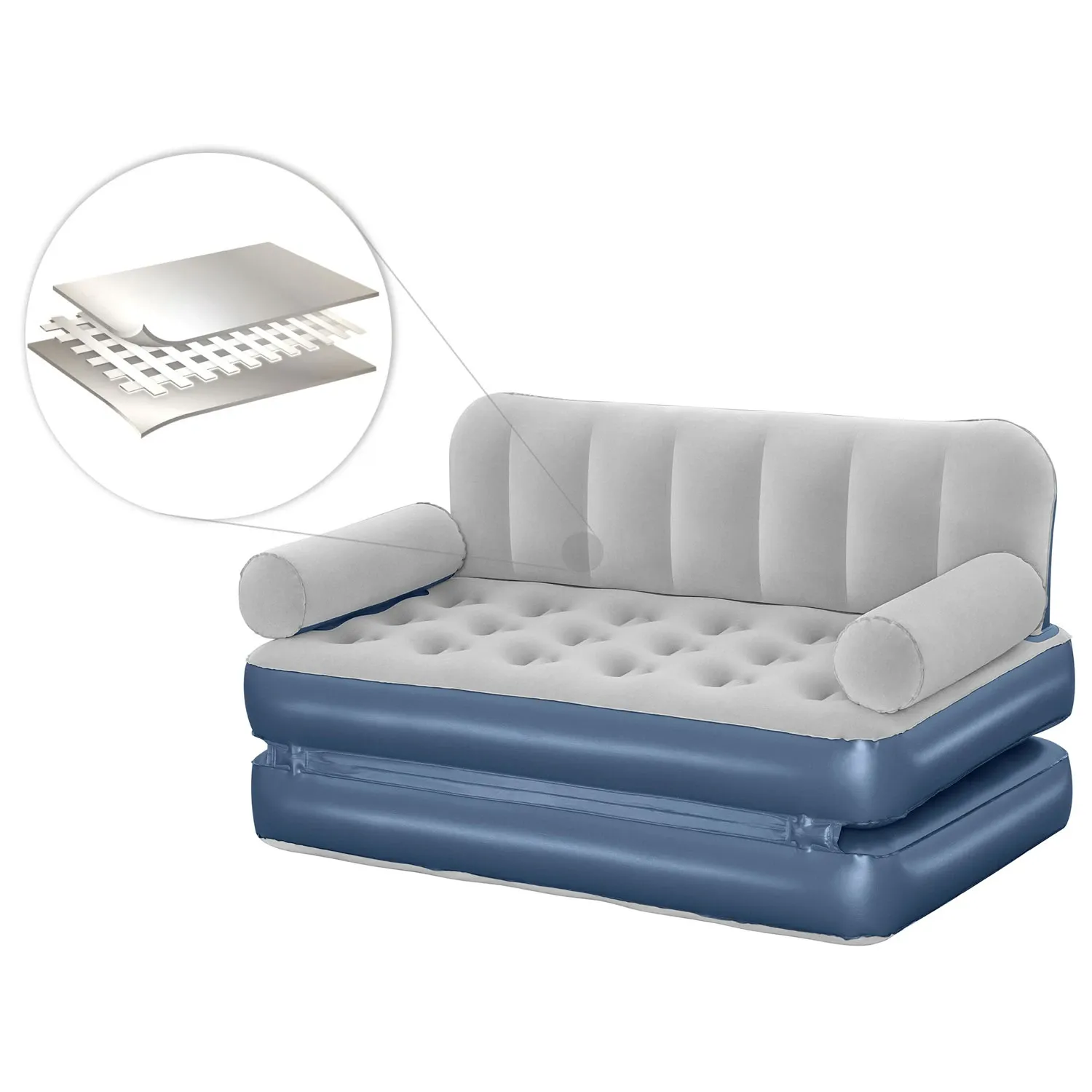 Aksominė sofa su įmontuotu elektriniu siurbliu 188x152x64cm Bestway 75079 - nuotrauka 1
