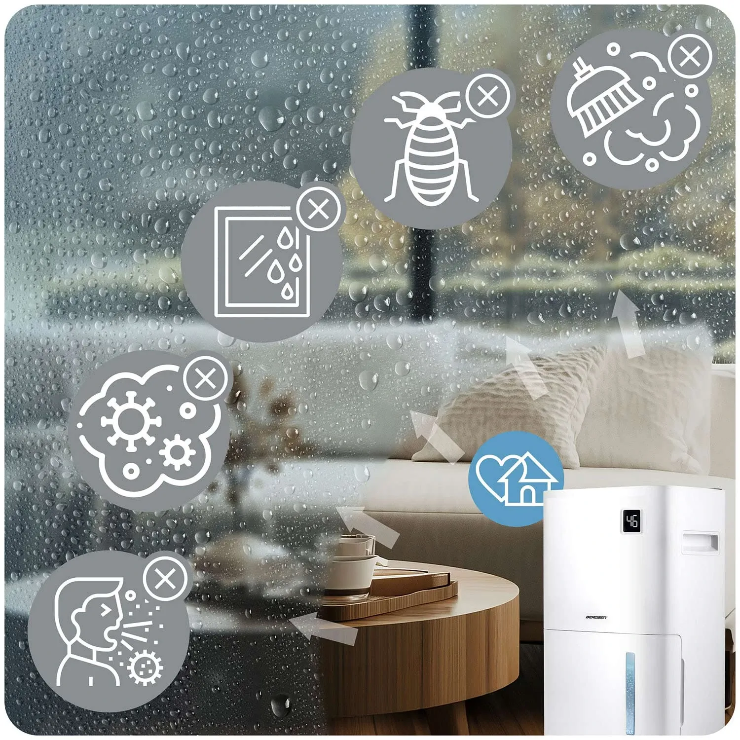 Berdsen BD-534 kompresorinis oro džiovintuvas - drėgmės sugėriklis, baltas - nuotrauka 1