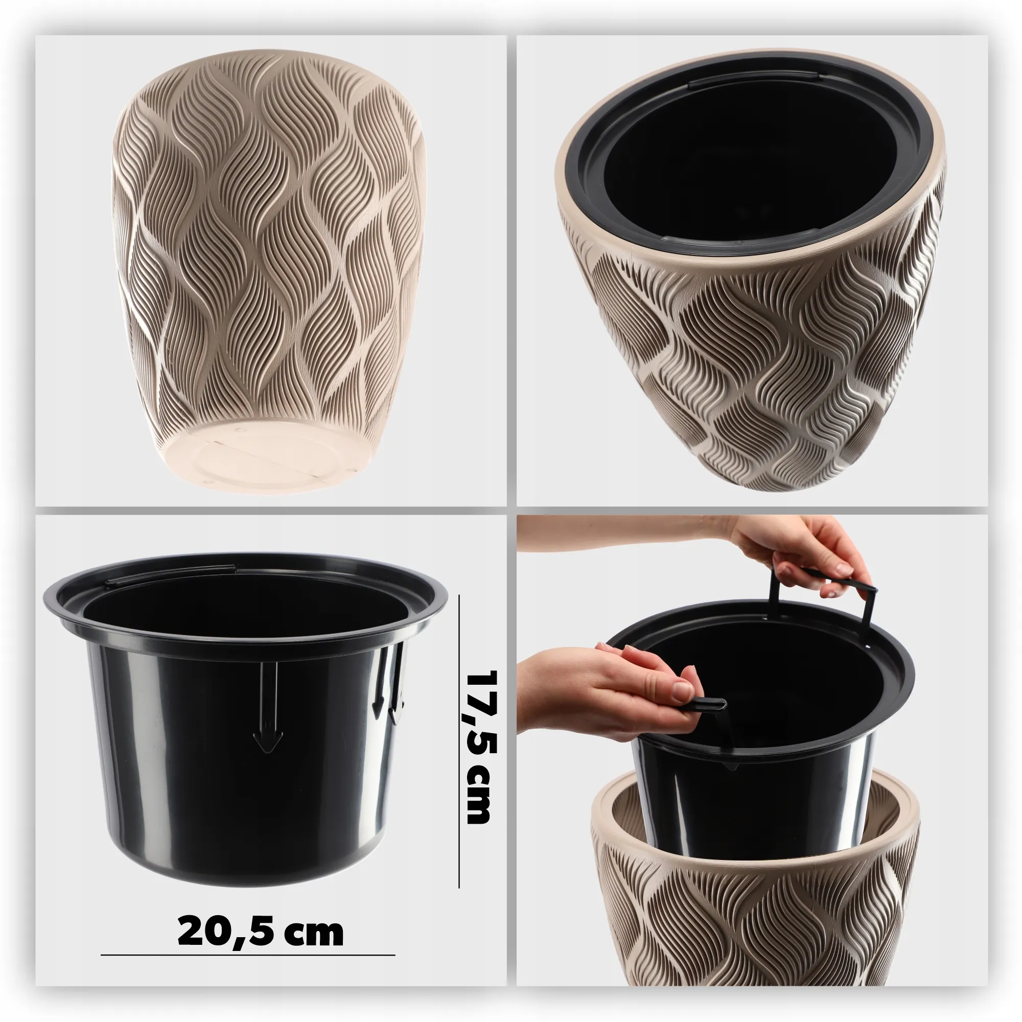 Jesi gėlių vazonas su įdėklu 30 cm
