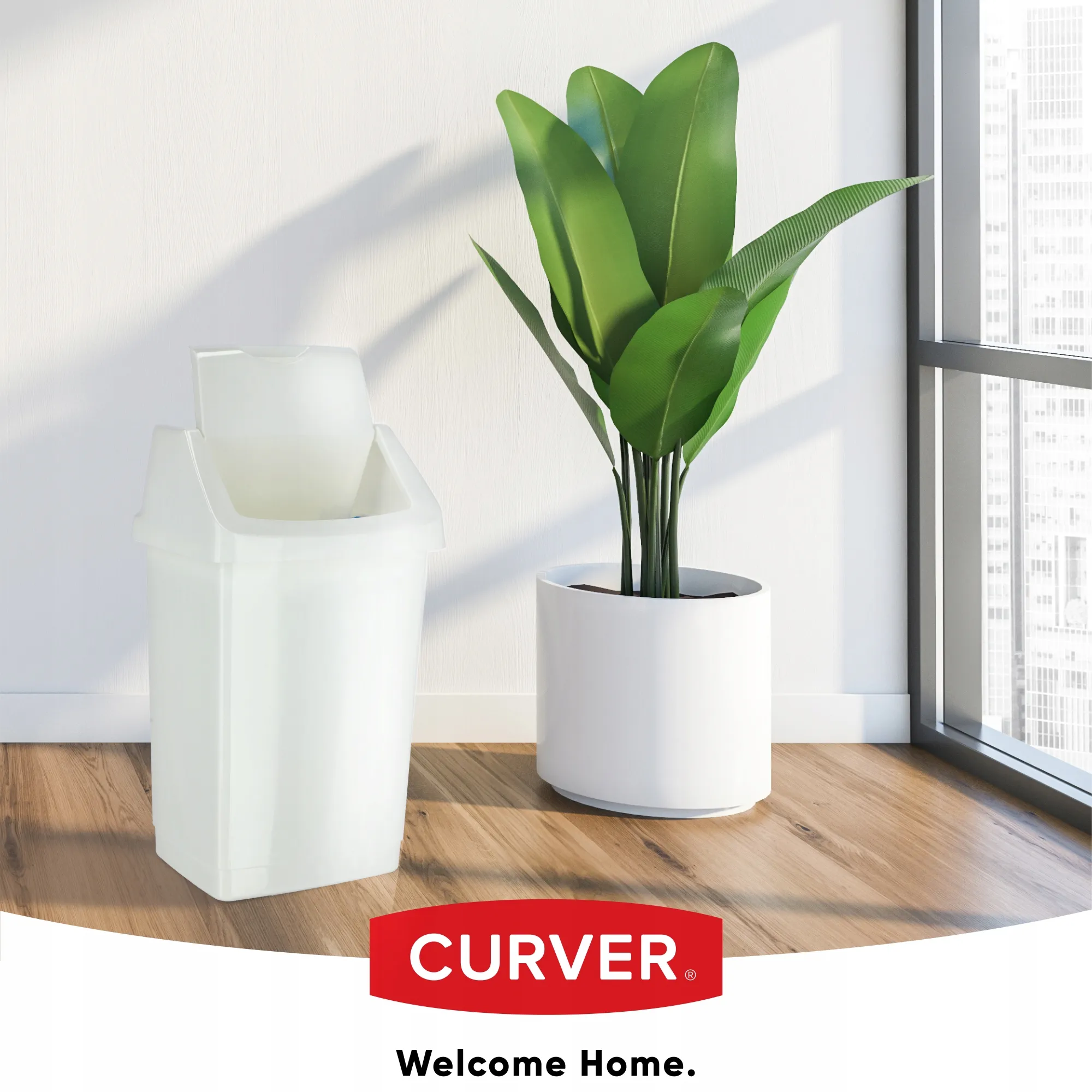 Curver Click-IT šiukšliadėžė 15 l, balta