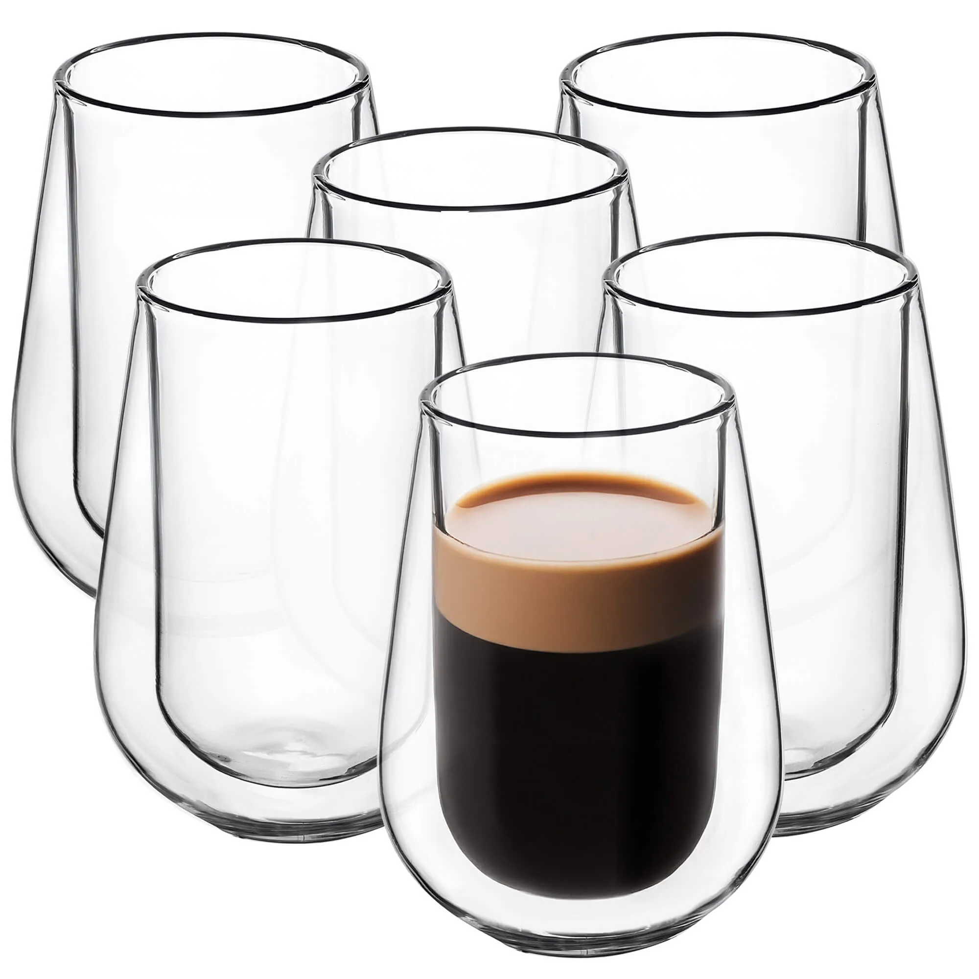 Dvigubos sienelės termo stiklinės po 280 ml, 6 vnt.