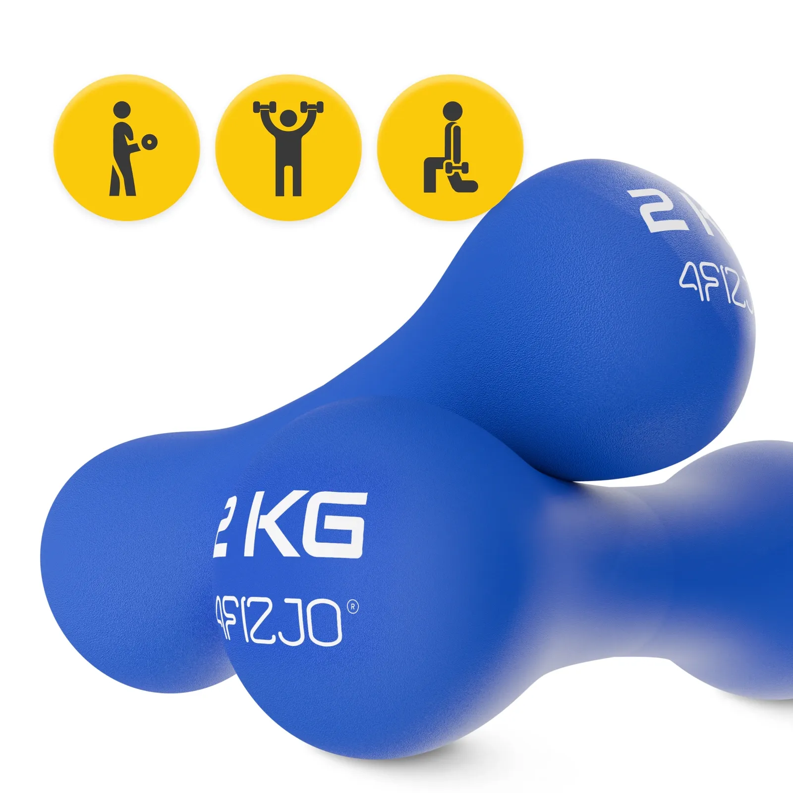 Ketaus hanteliai 8 formų pratimams 2 x 2 kg