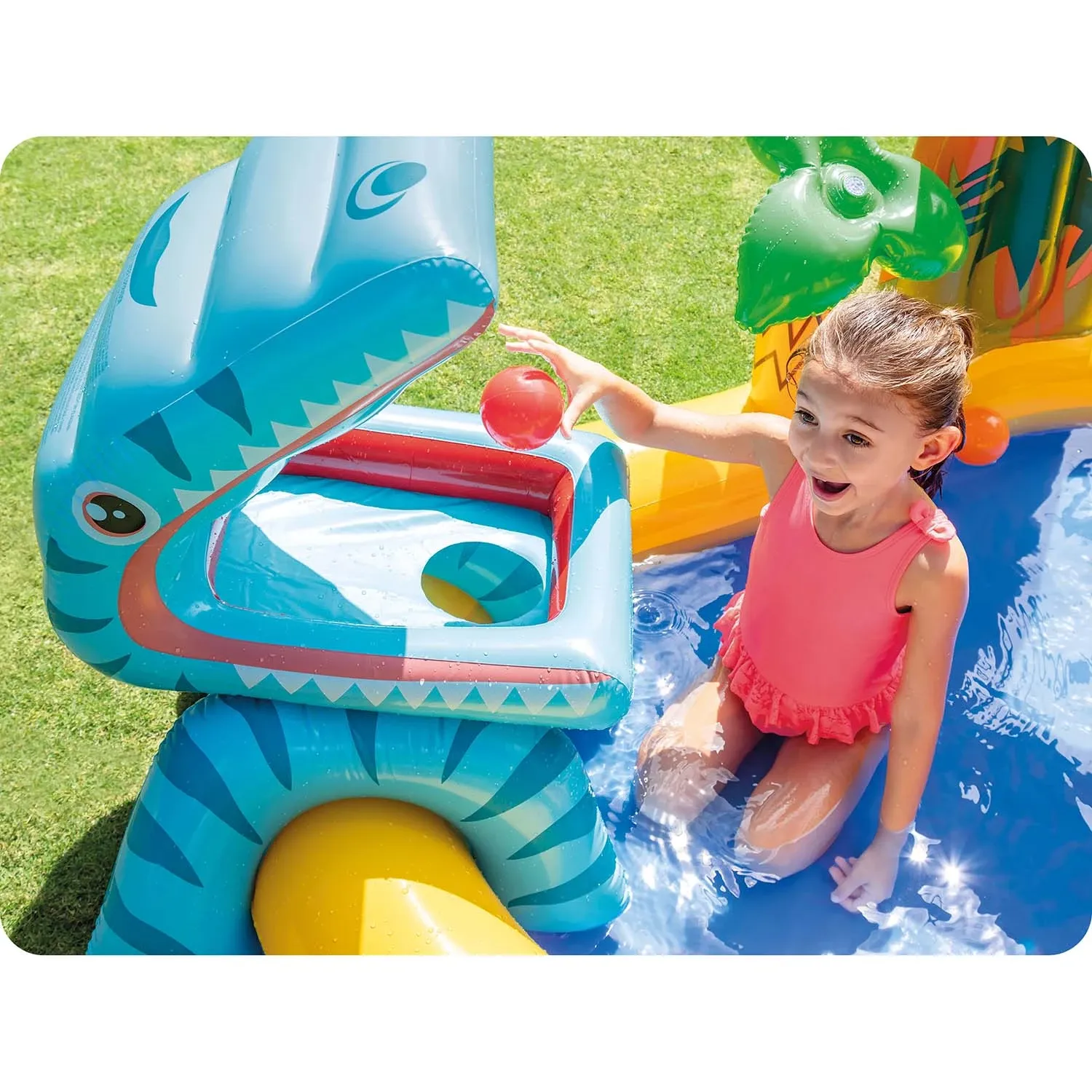 Dinozaurų žaidimų aikštelė su čiuožykla 249 x 191 x 109 cm INTEX 57444 - nuotrauka 1