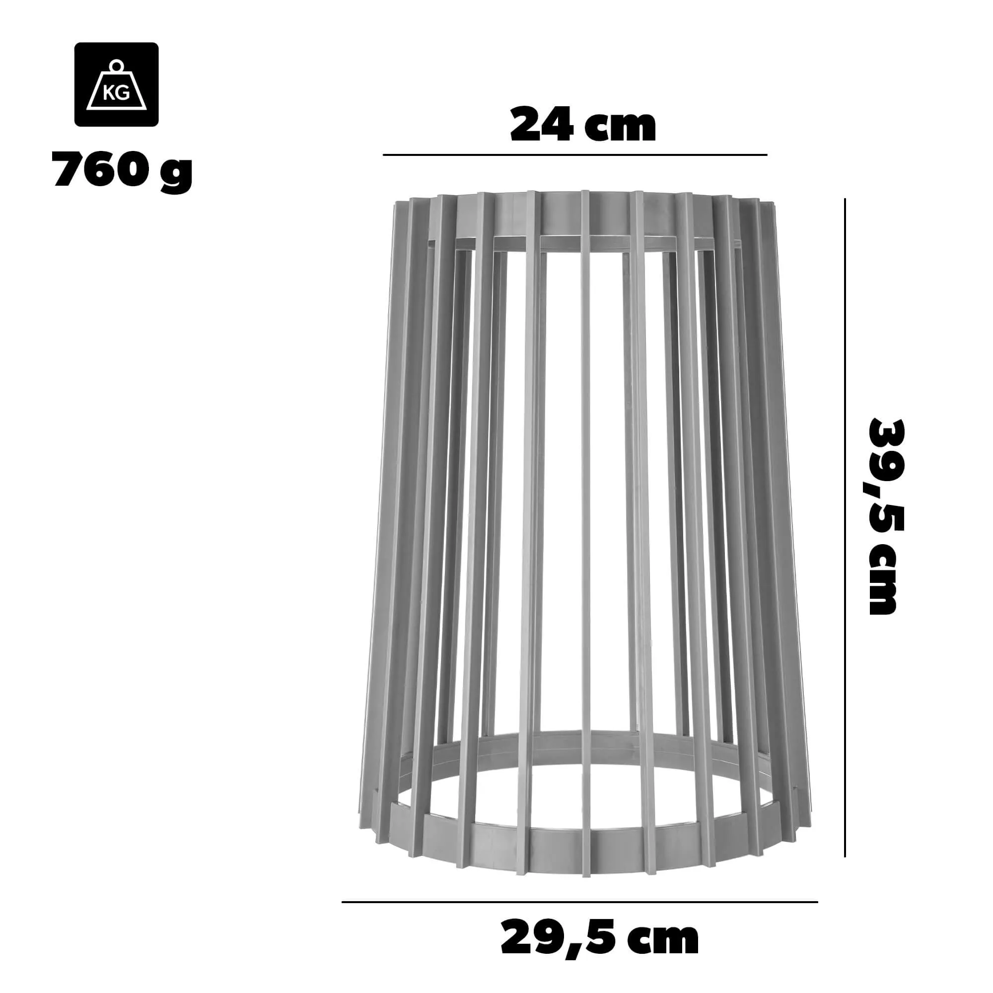 Aytre dvipusis augalų stovas 40 cm platinos spalvos